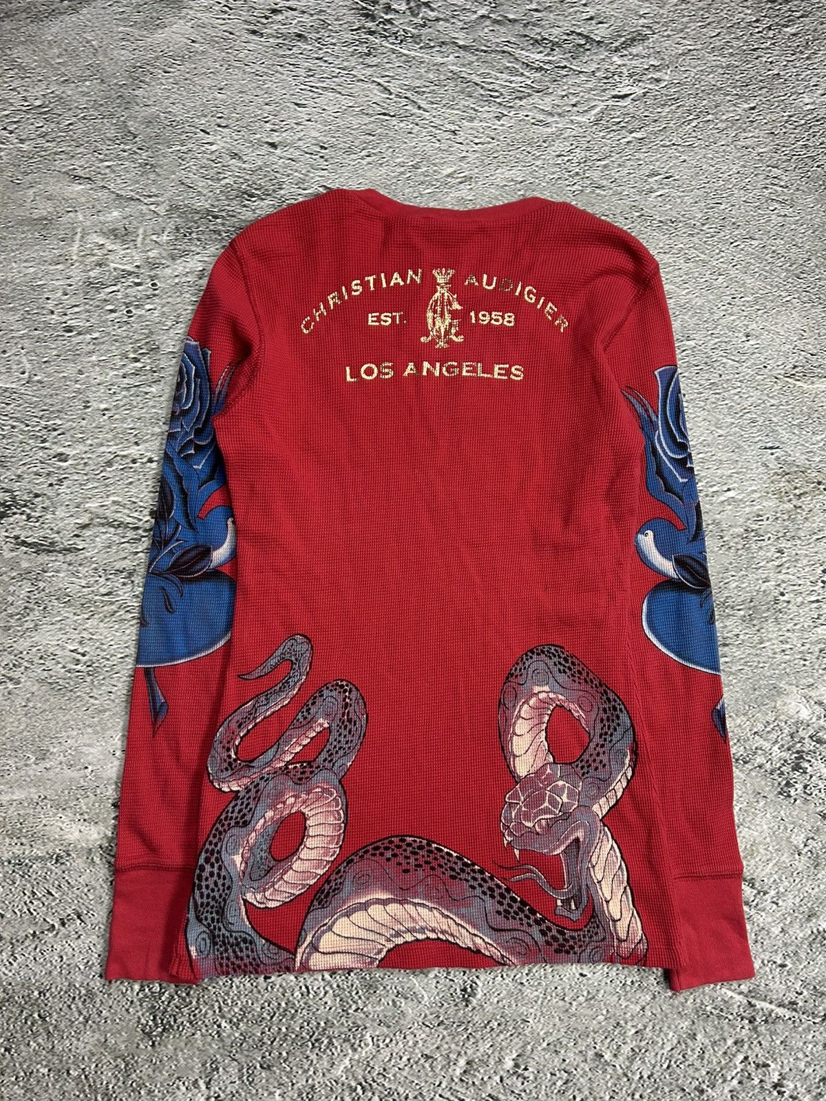 Christian Audigier × Ed Hardy × Vintage Ed Hardy Christian Audigier vintage longsleeve red skull Size S / US 4 / IT 40 - 8 Thumbnail