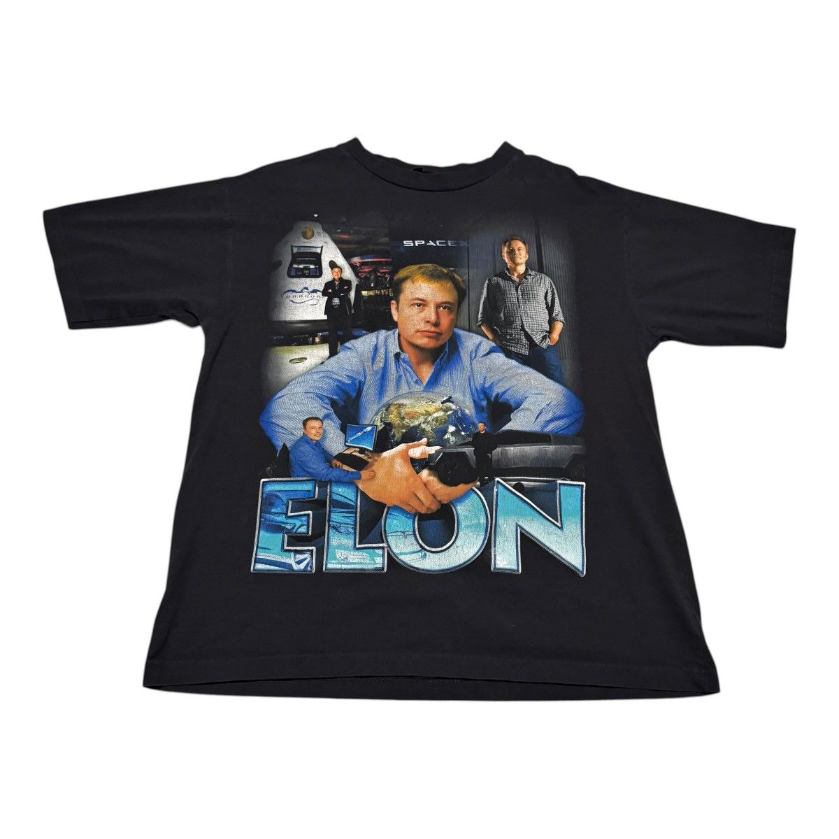 Marino Morwood Marino Morwood Elon Musk Black Double Sided Shirt Men's XL Size US XL / EU 56 / 4 - 1 Thumbnail