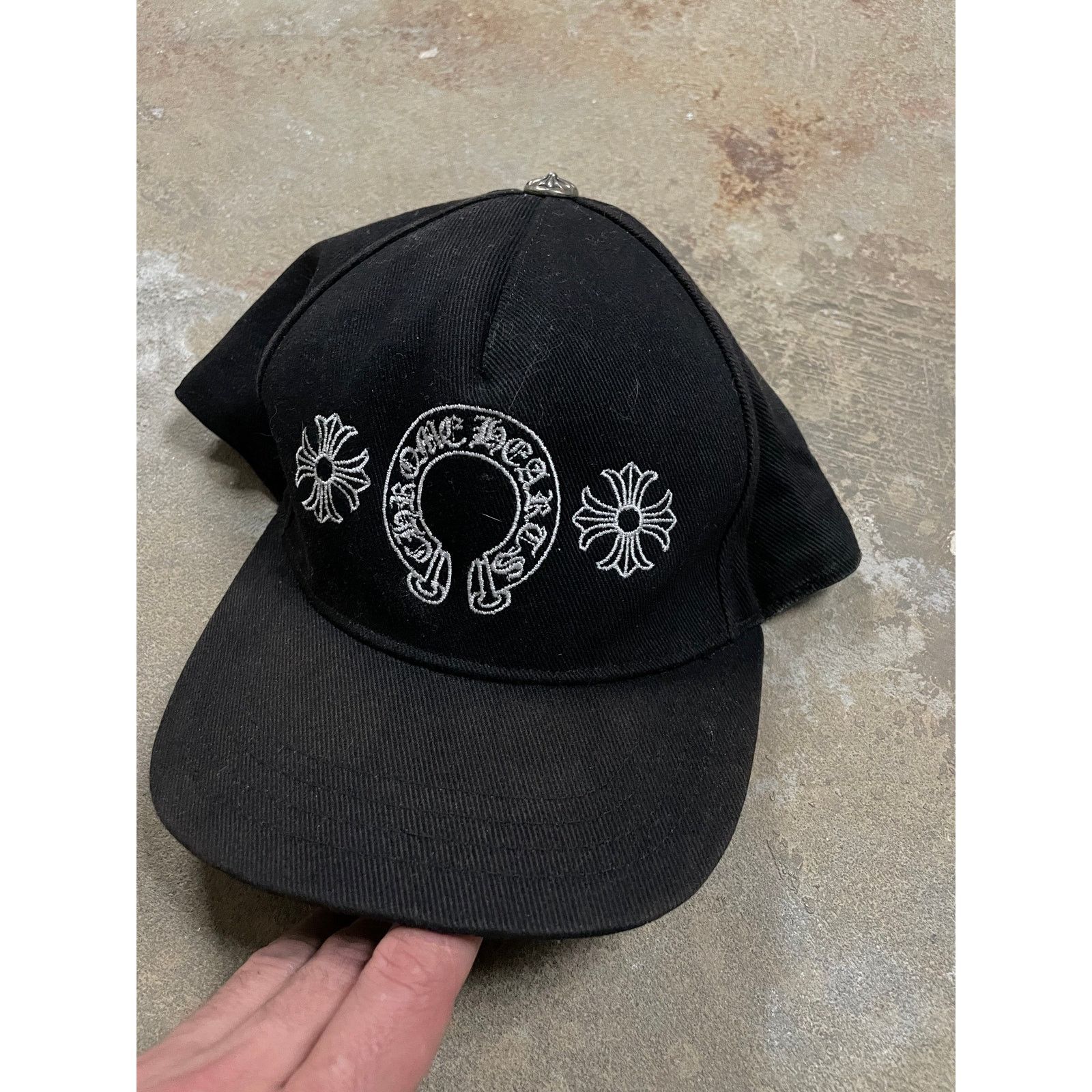 Chrome Hearts Chrome Hearts Horseshoe Logo Cap Black Used OS | Grailed