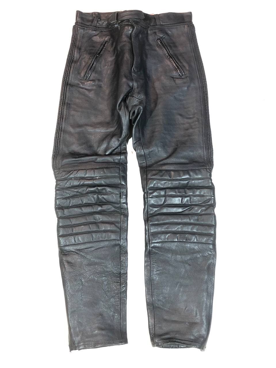 Genuine Leather × Vintage Vintage Rare Leather Moto Biker Leather Pants Size US 32 / EU 48 - 1 Thumbnail