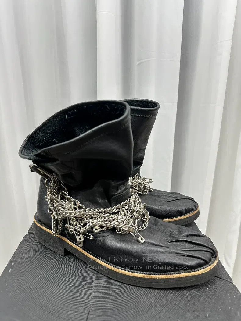 Comme des Garcons Pinned pleated cowhide boots
