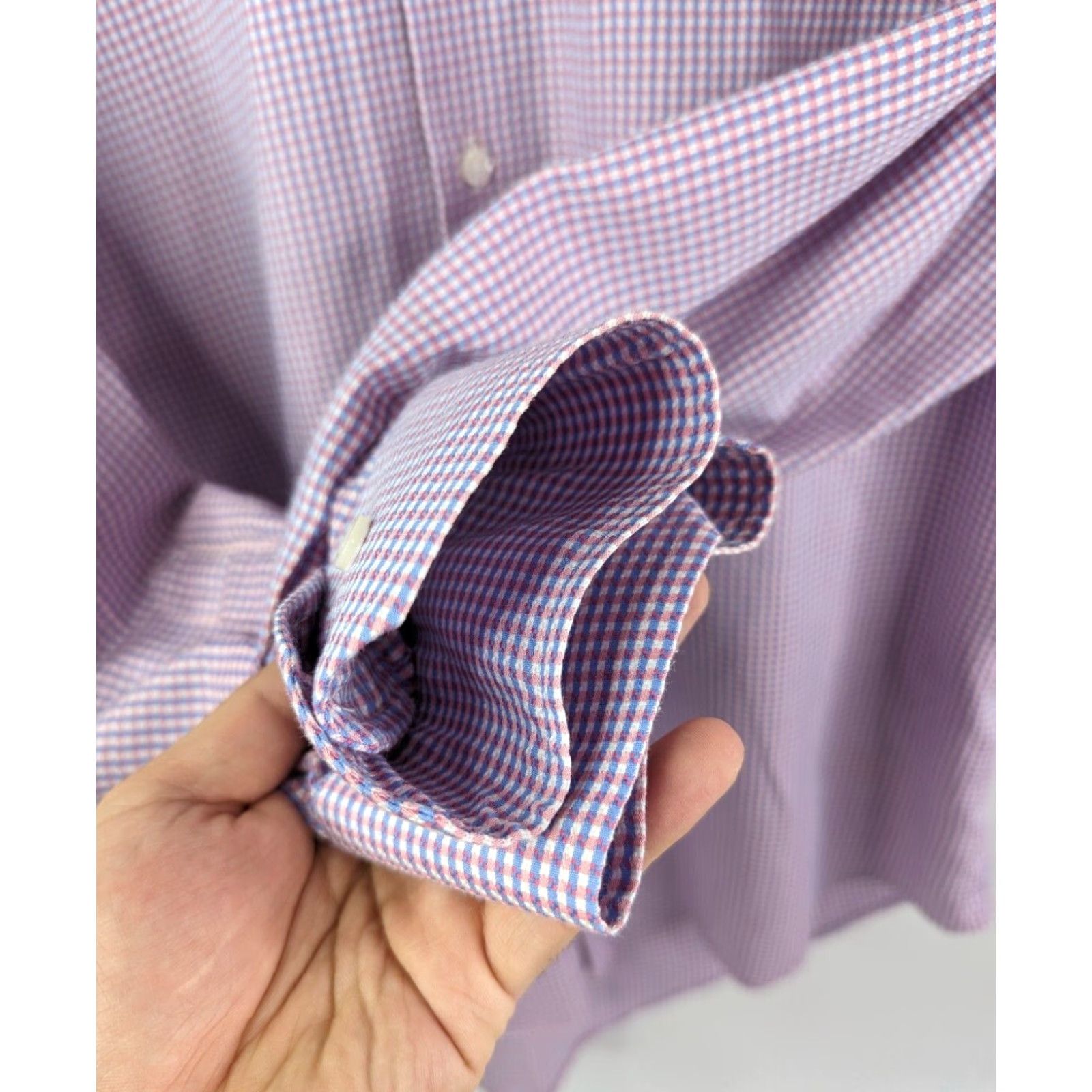 Neiman Marcus VINTAGE Neiman Marcus Shirt Mens Size 16 34/35 Pink Check 100% Cotton 80's 2-Ply Size US L / EU 52-54 / 3 - 3 Thumbnail