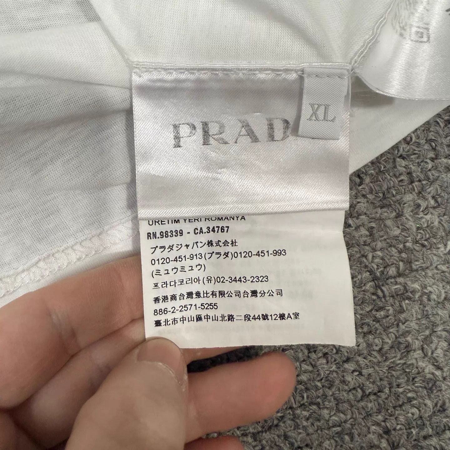 Prada Prada White 3D Woven Triangle Logo SS XL 99 New Size US XL / EU 56 / 4 - 3 Thumbnail