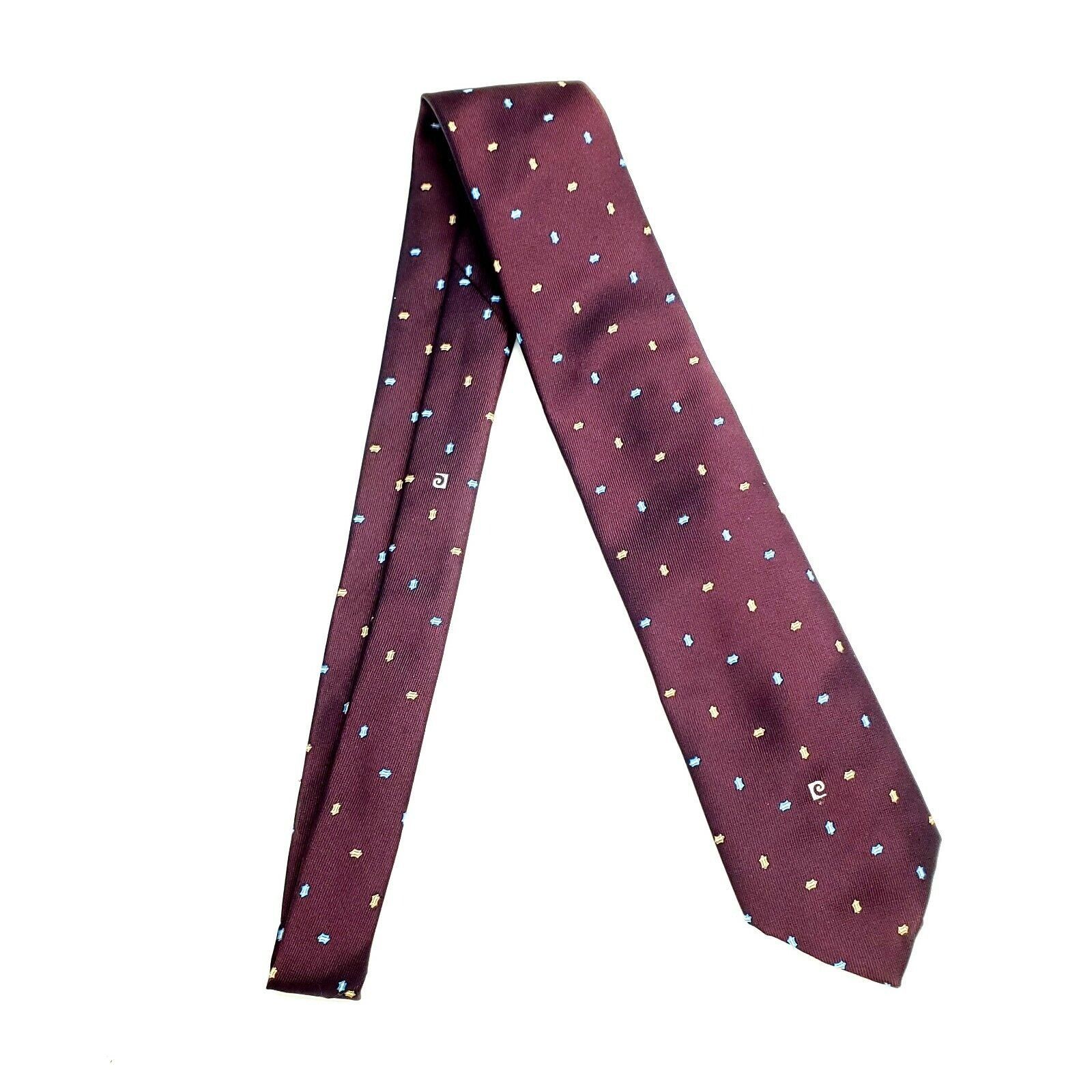 Pierre Cardin Pierre Cardin Polyester Tie Purple Woven Short Skinny Size ONE SIZE - 6 Thumbnail