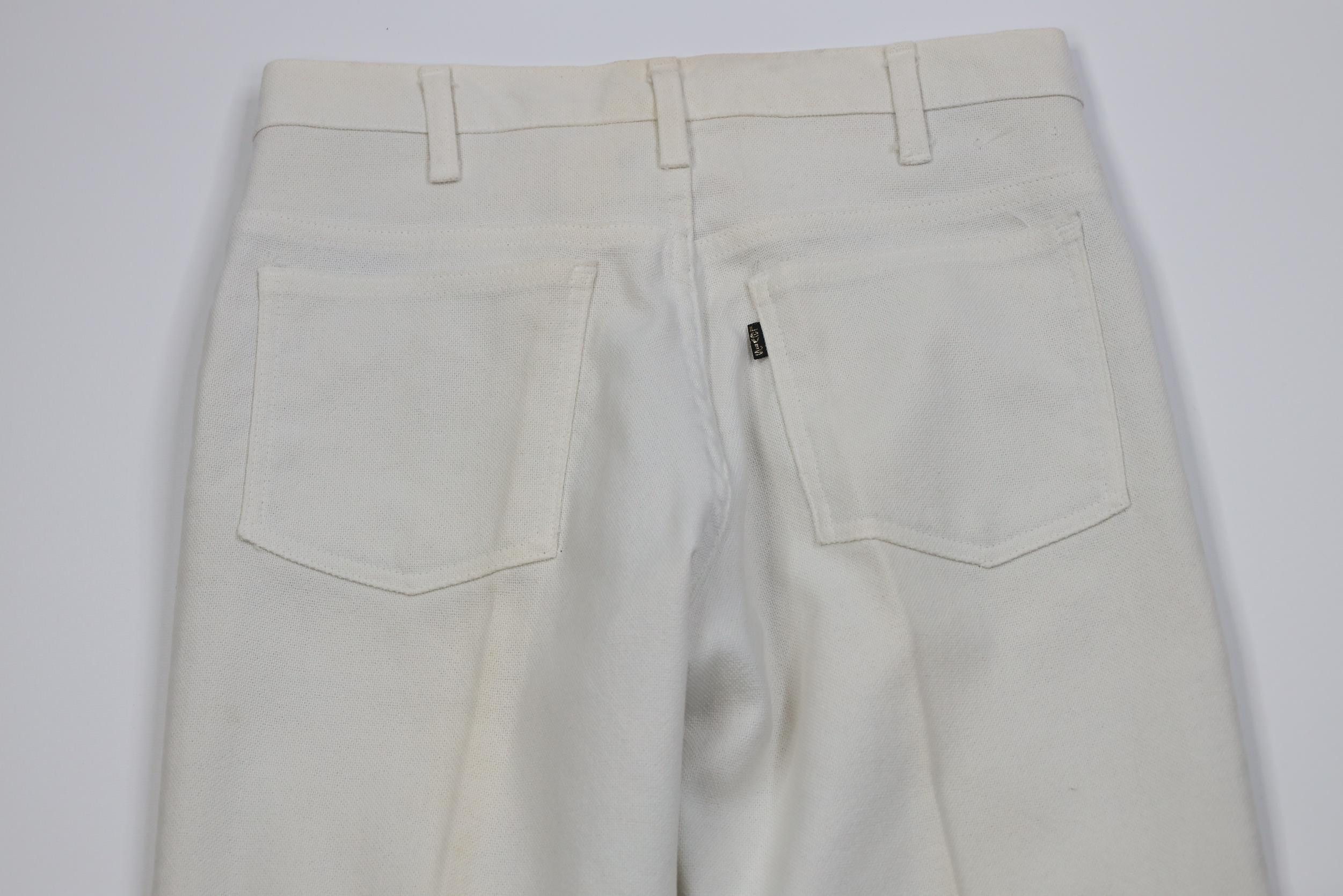 Levi's Vintage 70s Levis Knit Bell Bottoms Chino Pants White USA Size US 30 / EU 46 - 11 Thumbnail