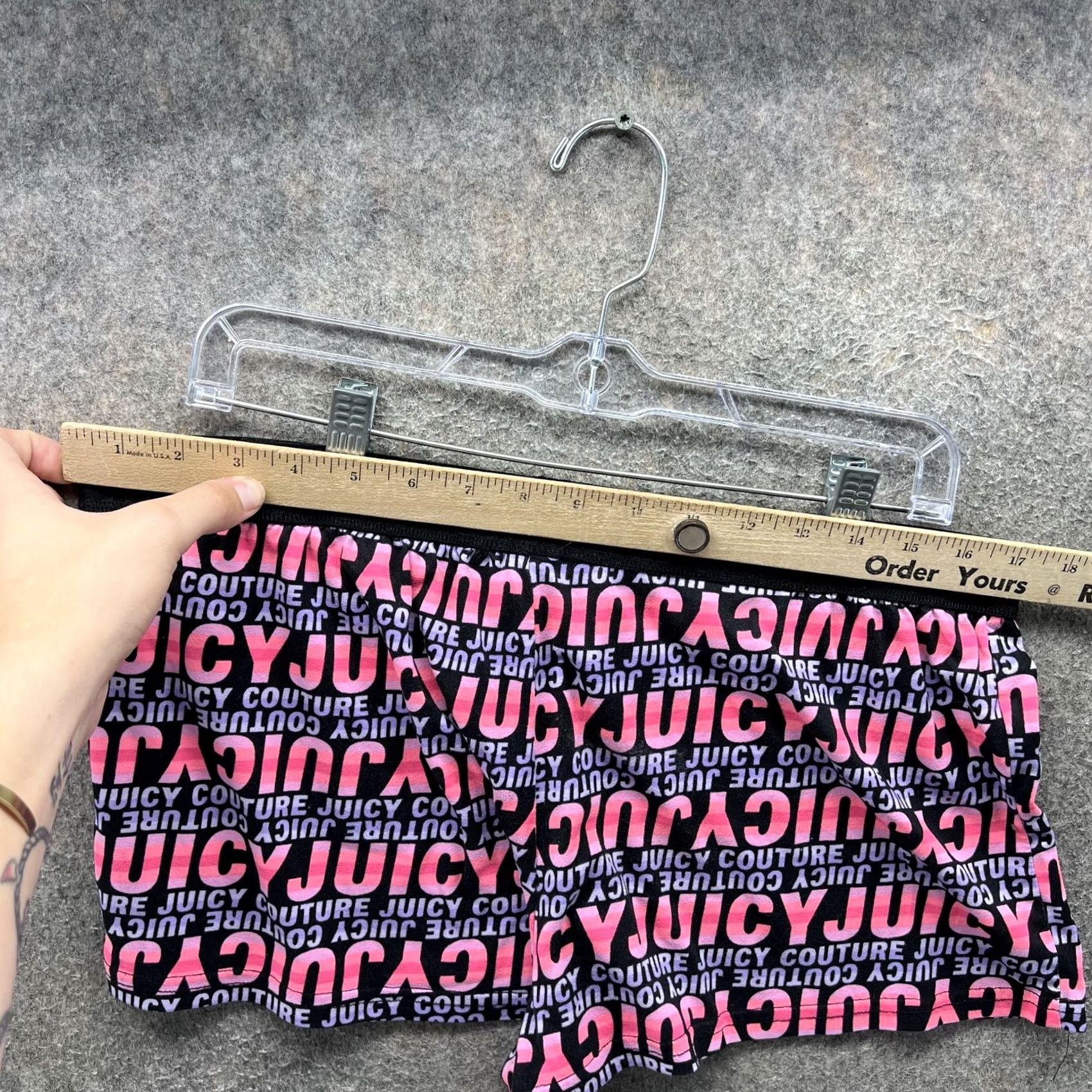 Juicy Couture Juicy Couture Sleep Shorts Womens Large Black Logo Graphic Print Lounge/Stretch Size 36" / US 14 / IT 50 - 5 Thumbnail