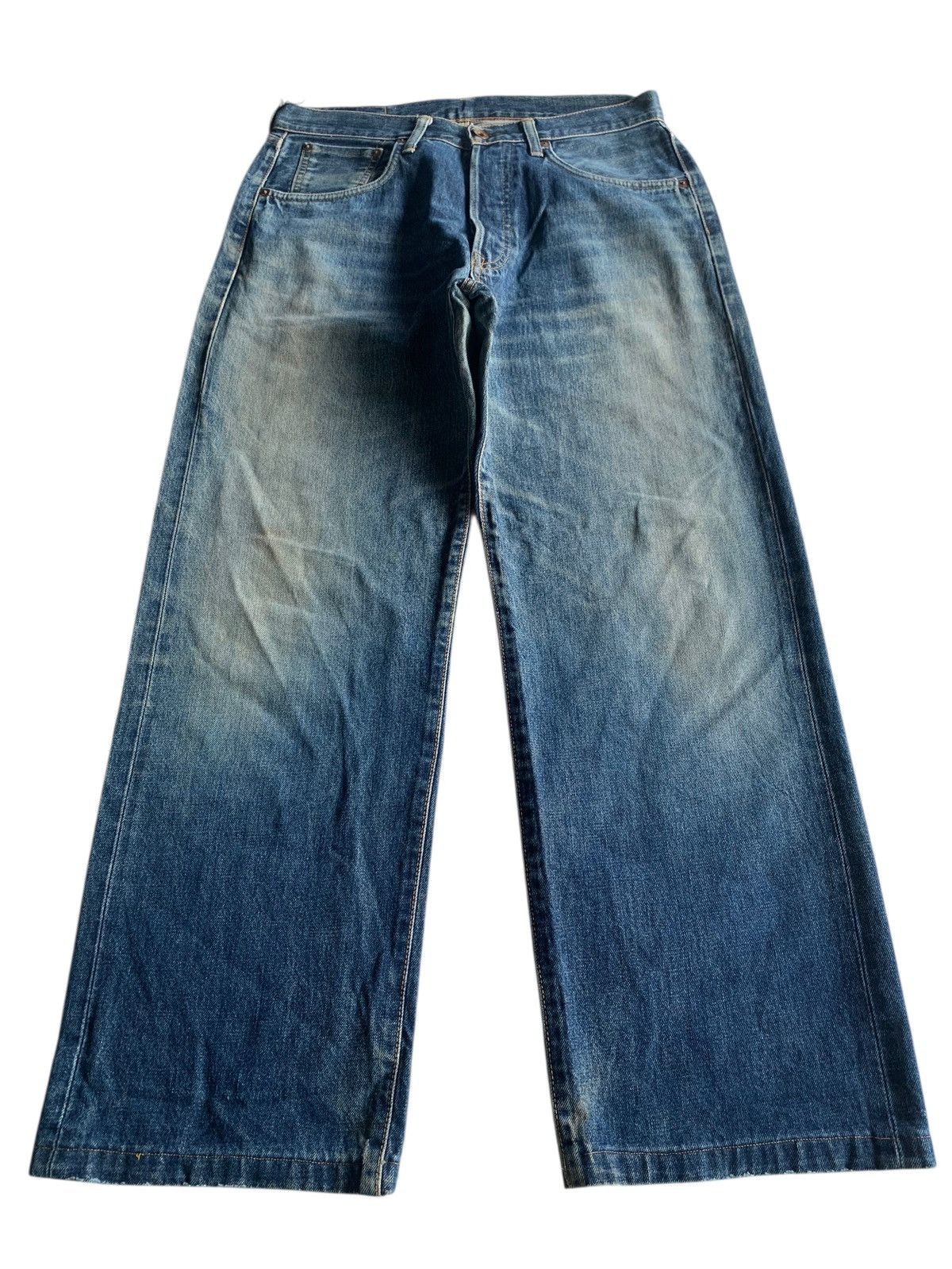 Edwin VINTAGE EDWIN 505 SELVEDGE BAGGY FADED DISTRESSED DENIM Size US 31 - 3 Thumbnail