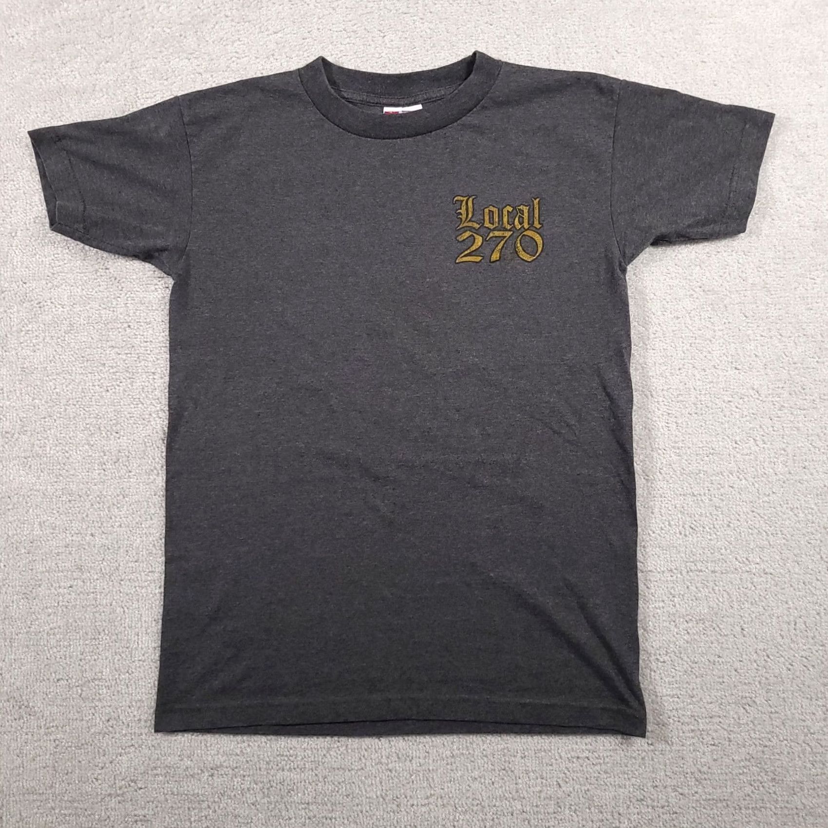 Vintage VINTAGE Bayside's Best Carpenters Local 270 T-Shirt Mens Small Gray Made in USA Size US S / EU 44-46 / 1 - 2 Thumbnail