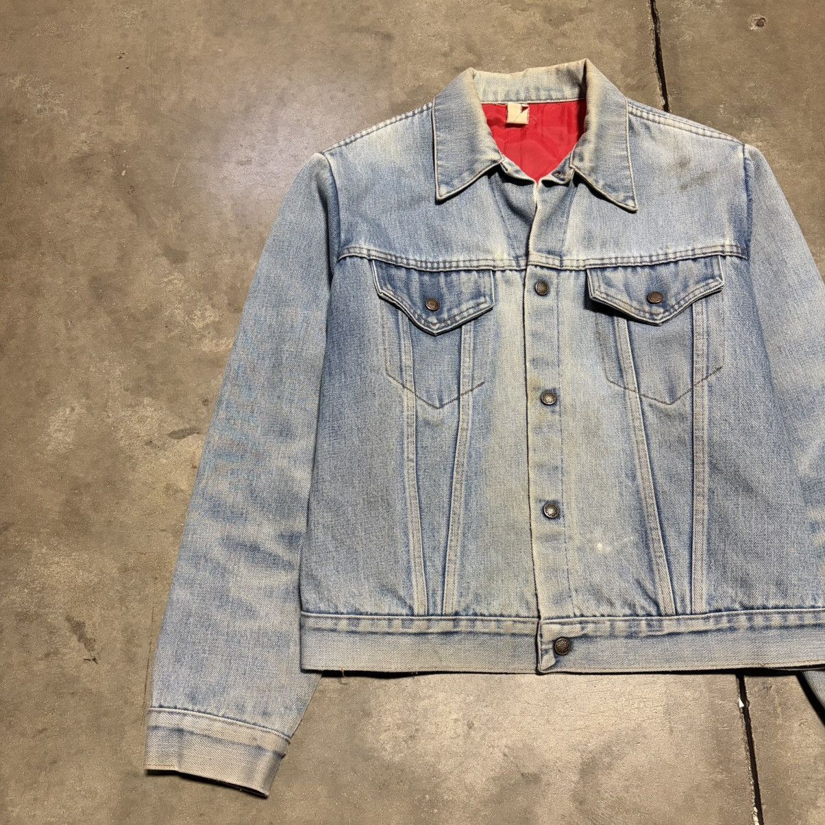 Oshkosh Vintage Denim Trucker Jacket Faded Washed Distressed 70s USA Size US L / EU 52-54 / 3 - 3 Thumbnail