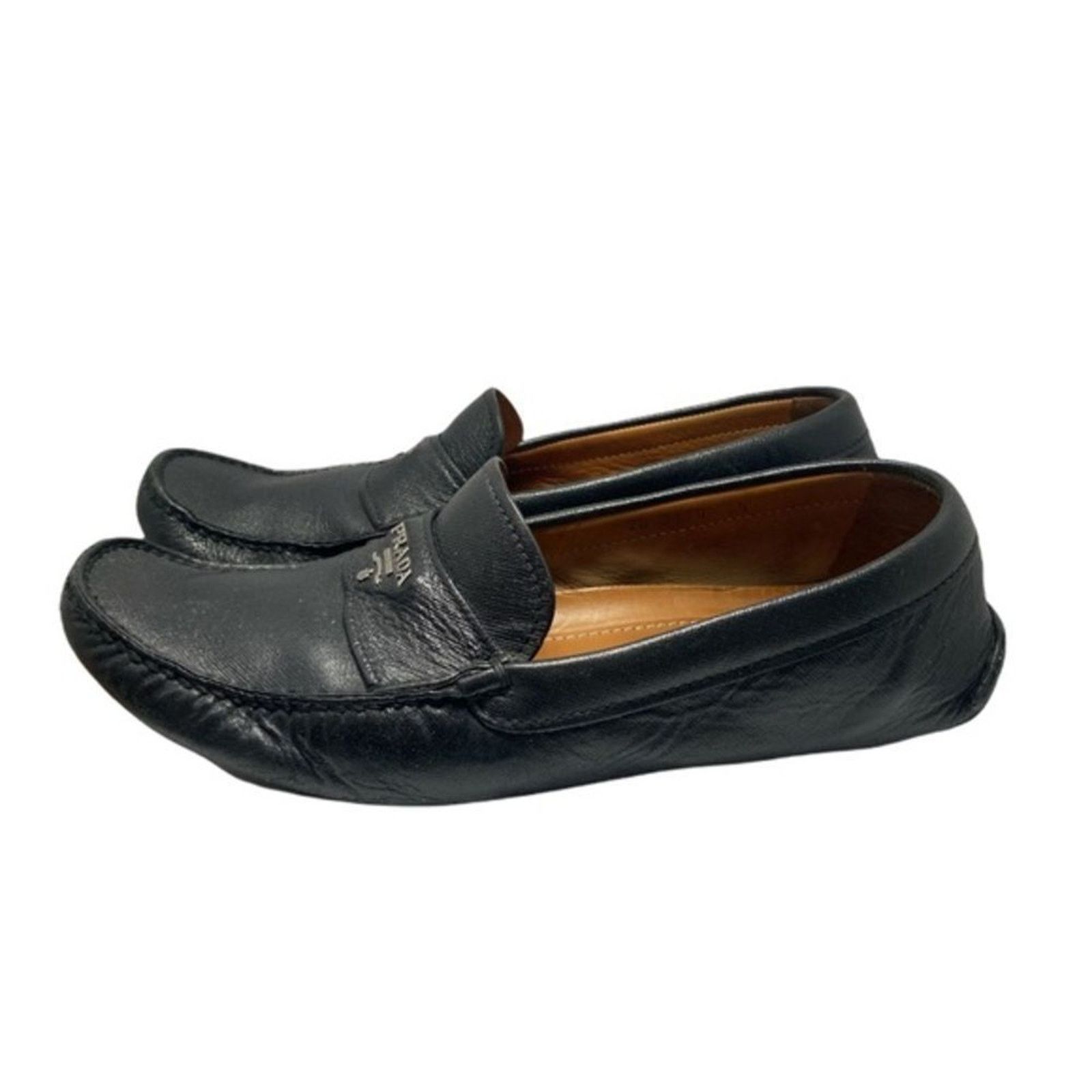 Prada PRADA Vintage Men’s Black Leather Logo Loafers Sz 8.5 Size US 8.5 / EU 41-42 - 6 Thumbnail