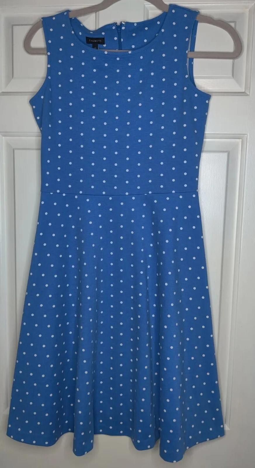 Other Talbots Blue White Polka Dot Sleeveless Dress I Love Lucy Si Size XS / US 0-2 / IT 36-38 - 2 Thumbnail