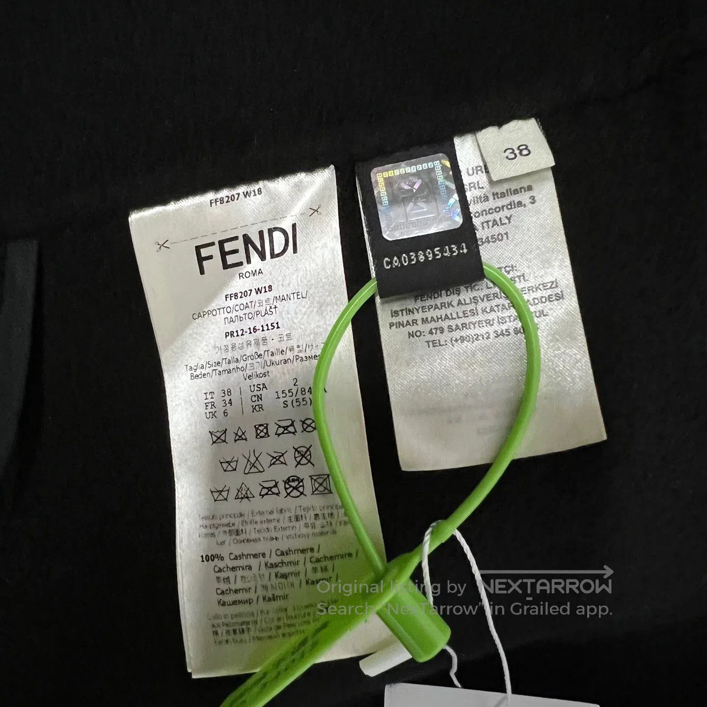 Fendi Fendi Black Fox Fur Collar Cashmere Coat. Size S / US 4 / IT 40 - 6 Thumbnail