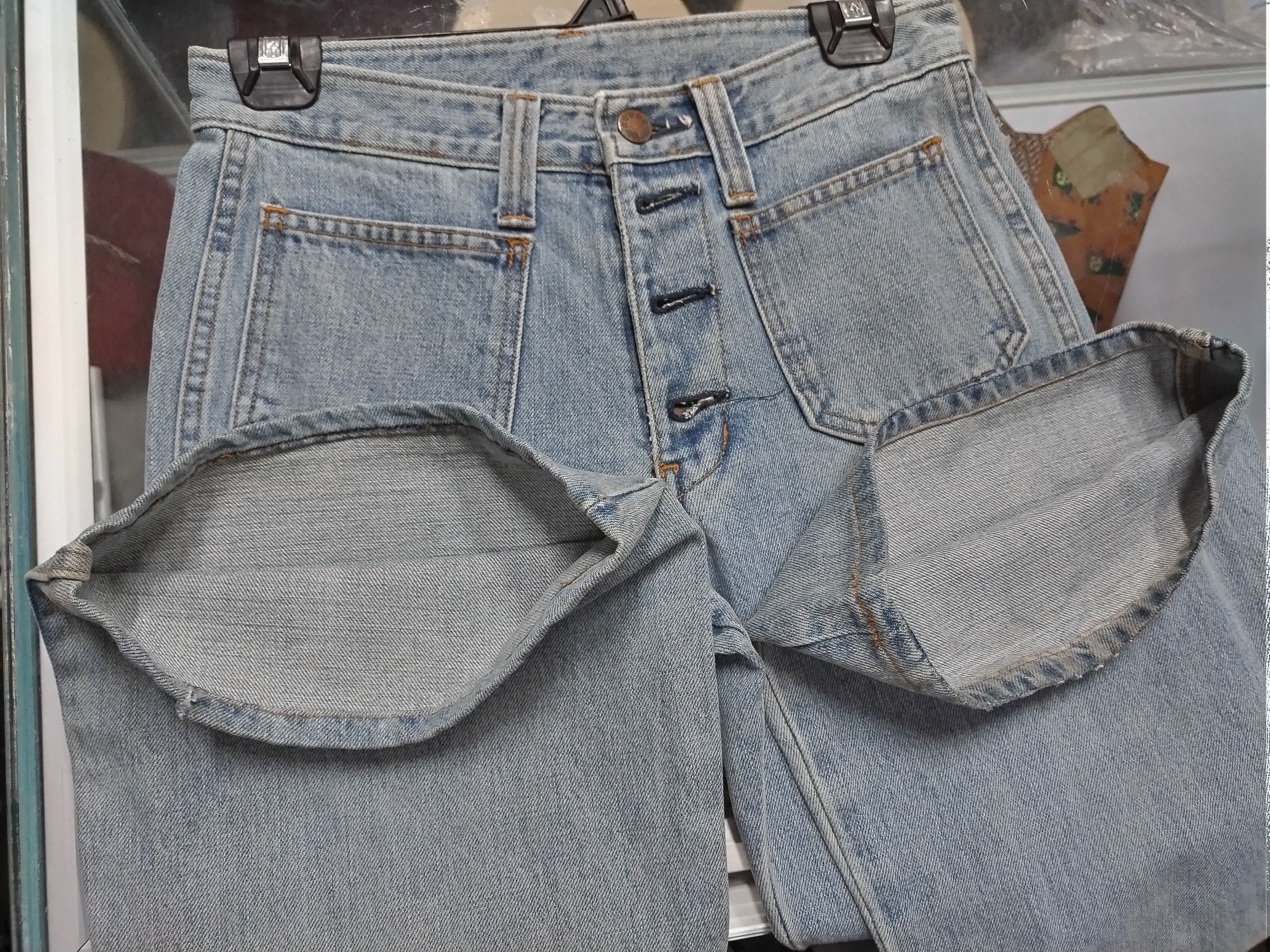 Japanese Brand × Le Grande Bleu (L.G.B.) × Vintage Vintage BLUE WAY Flare Bootcut Faded Jeans Bell Button Size 28" / US 6 / IT 42 - 9 Thumbnail