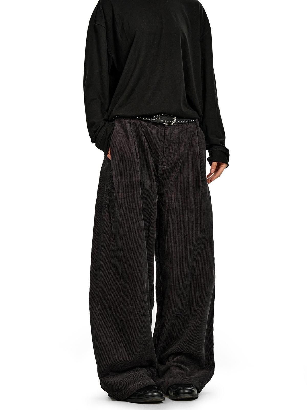 Other Volcanic Grey Corduroy Banana Curved-Leg Pants Size US 32 / EU 48 - 1 Thumbnail