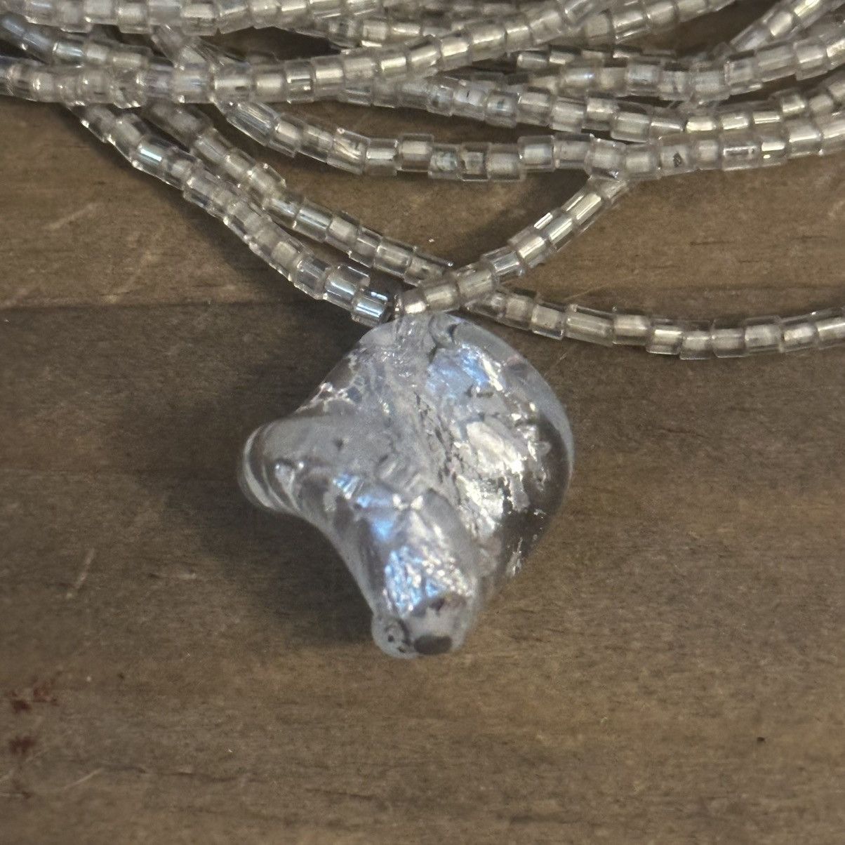 Other Multi strand silver seed bead Murano glass pendant necklace Size ONE SIZE - 3 Thumbnail