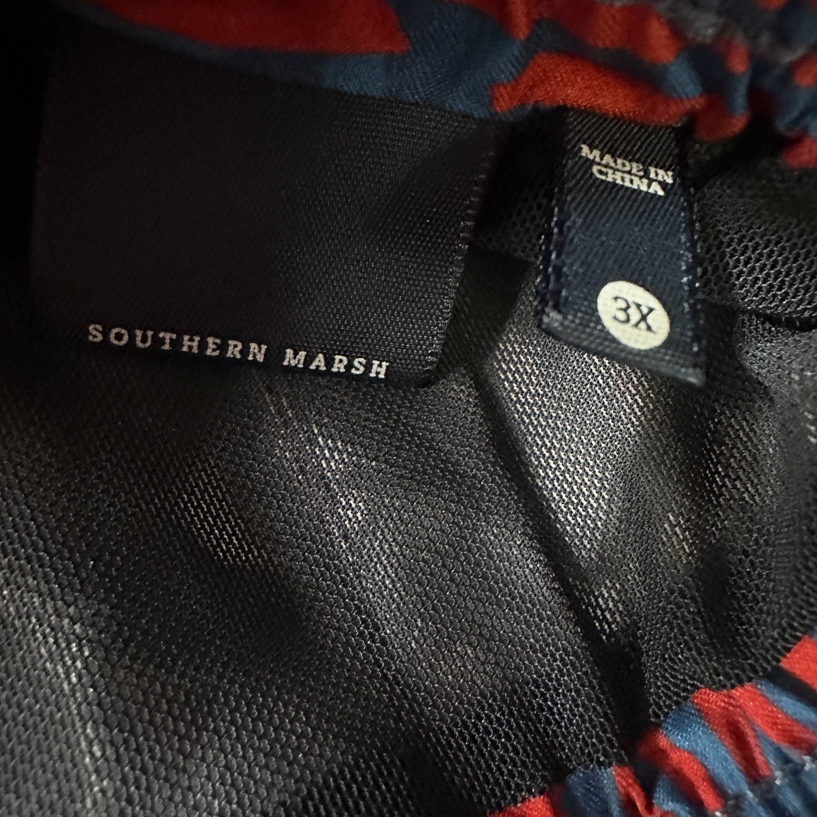 Southern Marsh Southern Marsh Swim Trunks Shorts Mens 3X Red Blue Geometric Size US 44 / EU 60 - 4 Thumbnail