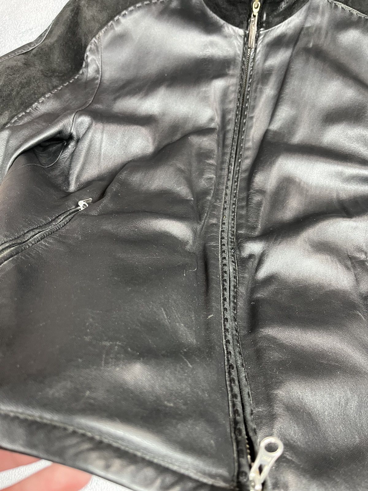 Vintage Vintage 90s Leather zip Jacket biker streetwear style Size US M / EU 48-50 / 2 - 10 Thumbnail