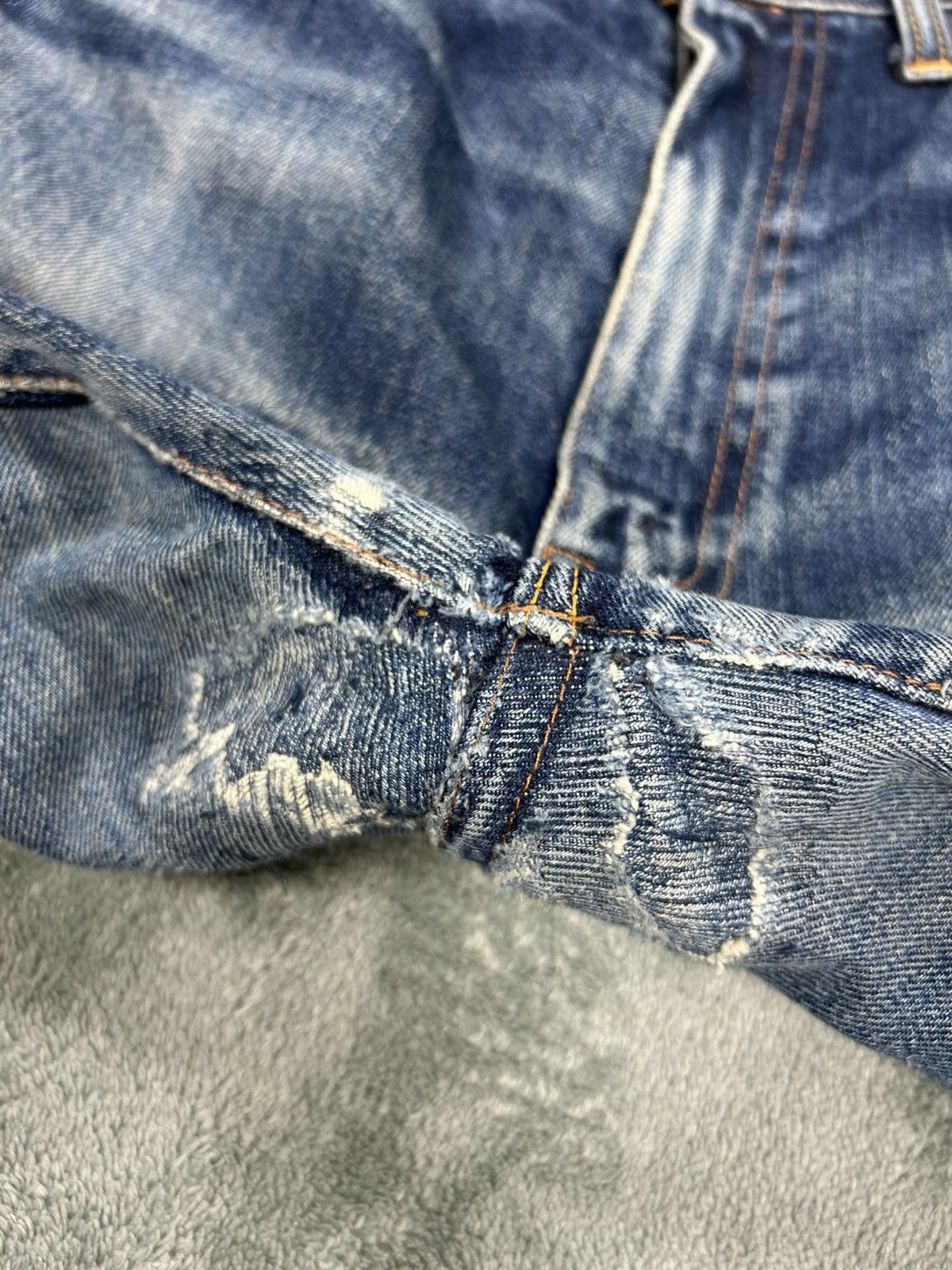 Levi's Vintage Clothing Vintage LVC Levi’s 551zxx Big E Distressed Denim Size US 33 - 6 Thumbnail