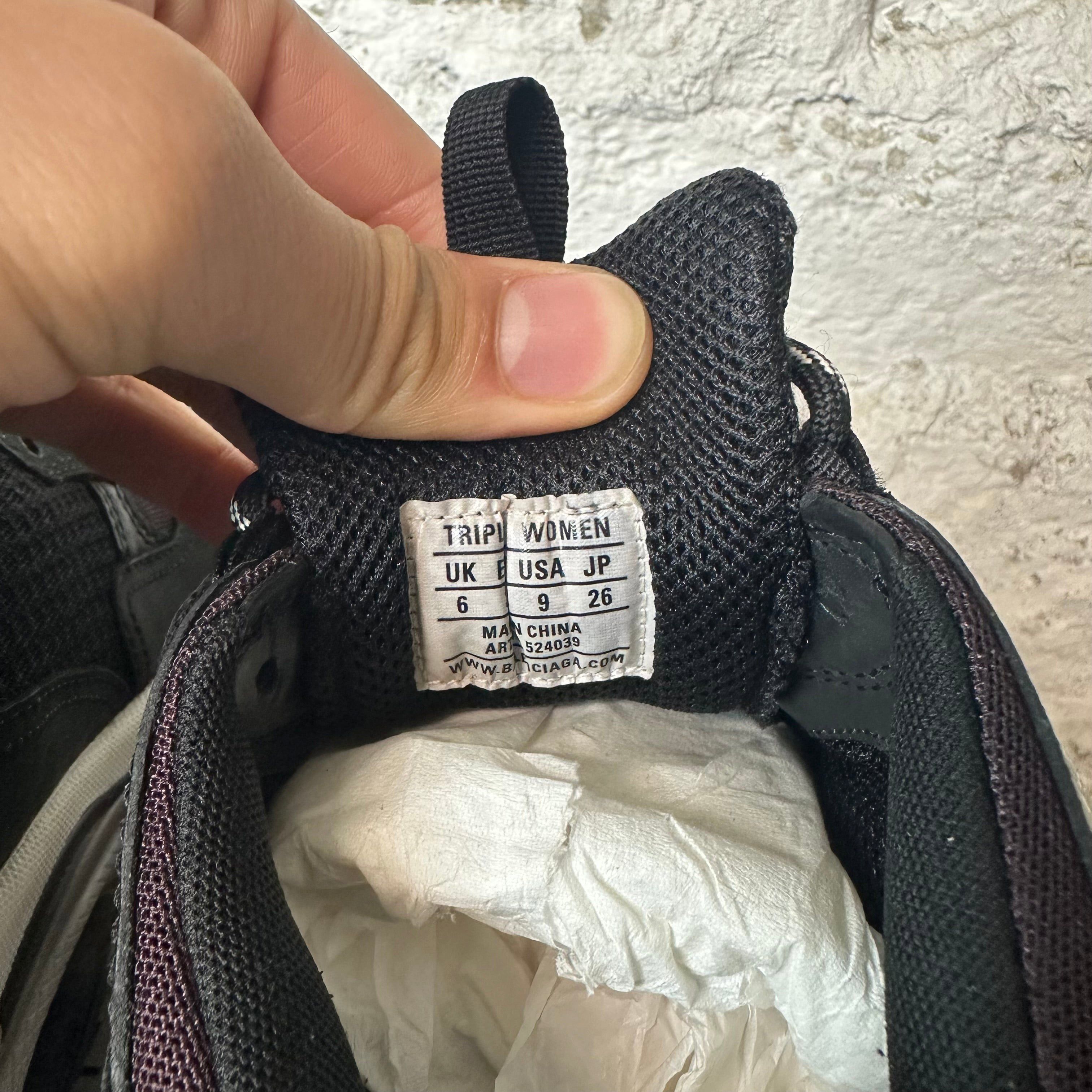 Balenciaga Balenciaga Triple S Black Burgundy Sz 6.5 (39) Size US 6.5 / EU 39-40 - 6 Thumbnail