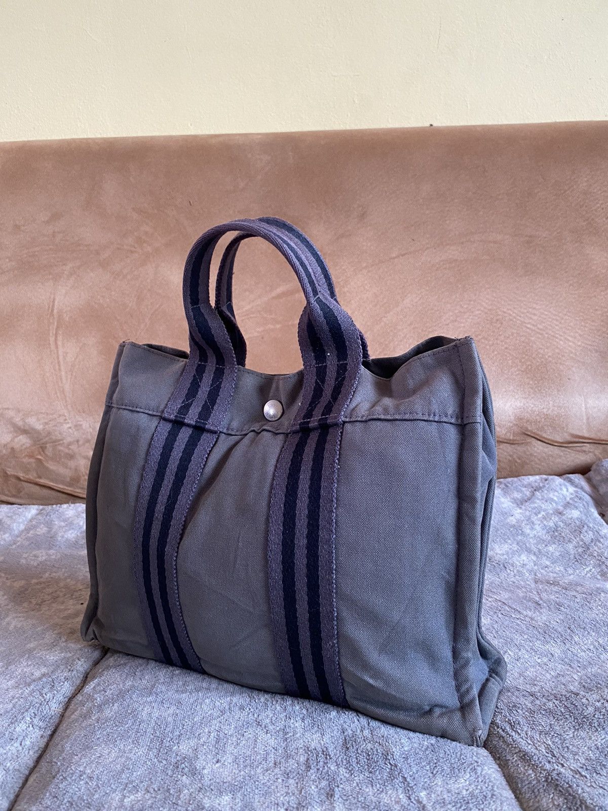 Hermes × Vintage VINTAGE HERMES CANVAS RIRI ZIPPER TOTE BAG Size ONE SIZE - 6 Thumbnail