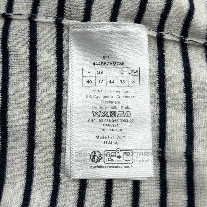 Dior Dior Navy collar striped letter short sleeve Size S / US 4 / IT 40 - 6 Thumbnail