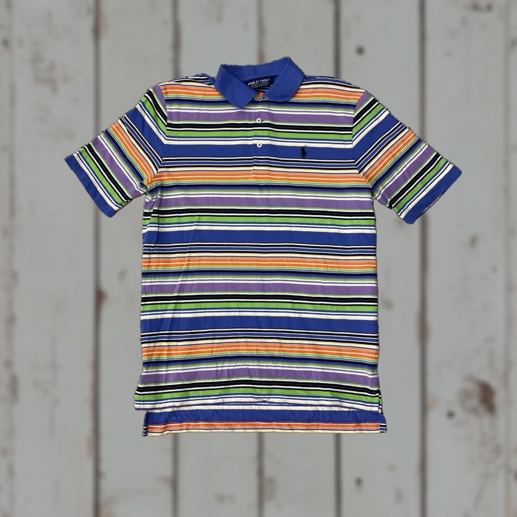 Polo Ralph Lauren VINTAGE Polo Ralph Lauren Polo Shirt Mens M Blue Striped 90s Golf Rugby Preppy Casual Size US M / EU 48-50 / 2 - 1 Thumbnail
