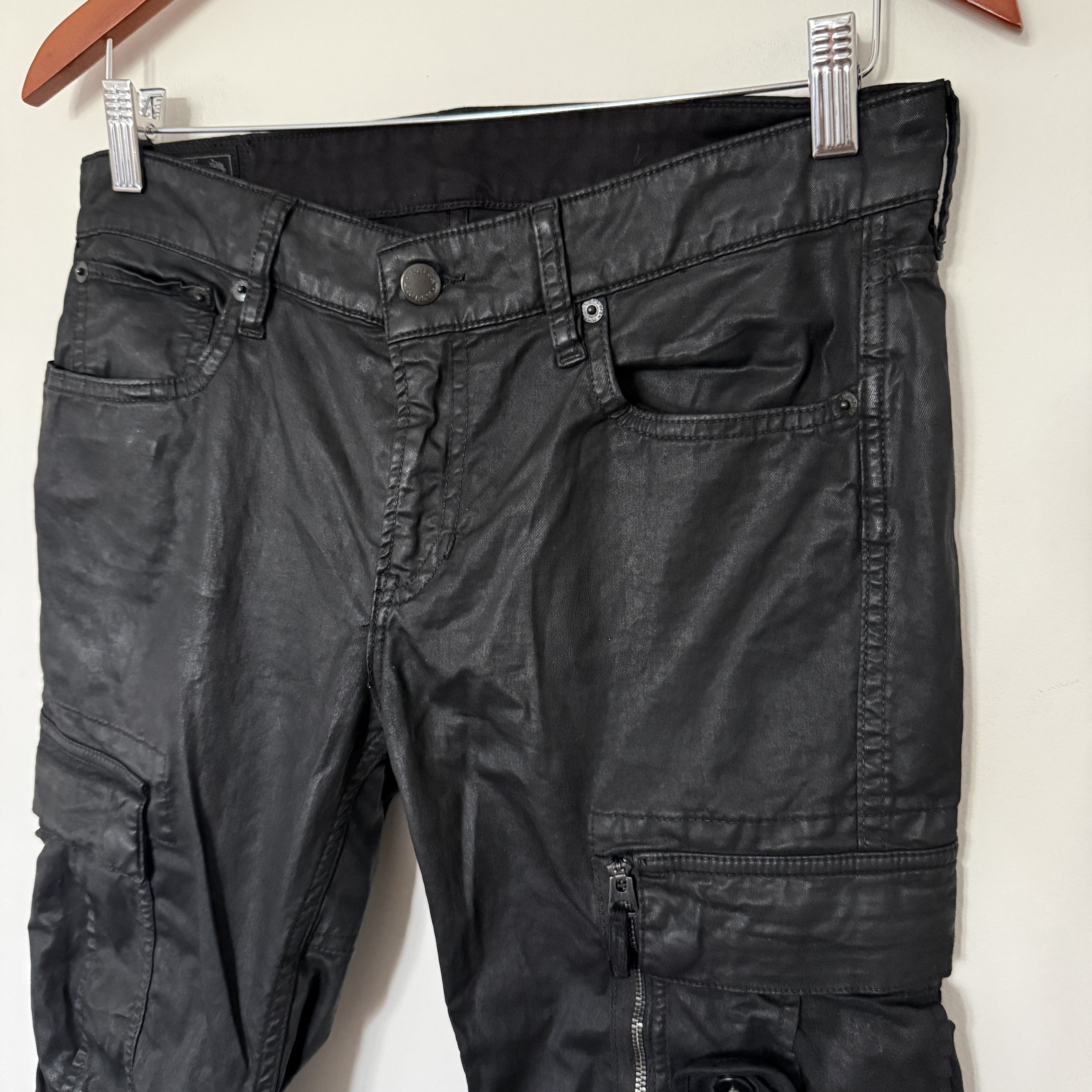 Polo Ralph Lauren Polo Ralph Lauren Coated Moto Biker Slim Skinny Black Label Size 29" - 2 Thumbnail