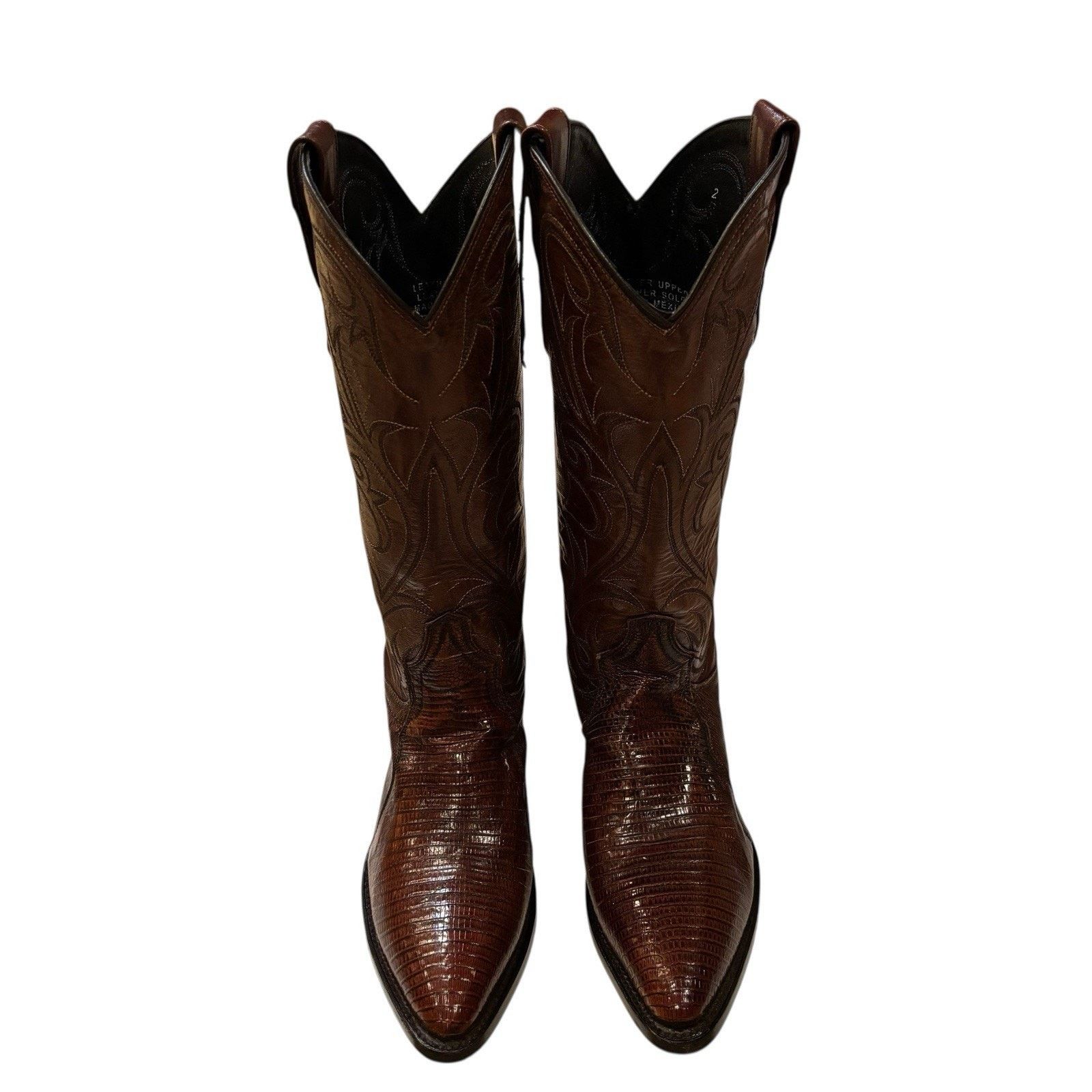 Dan Post Vtg Dan Post Teju Lizard Cowboy Boots Brown 6 W | W 7. 5-8 Size US 6 / EU 39 - 3 Thumbnail