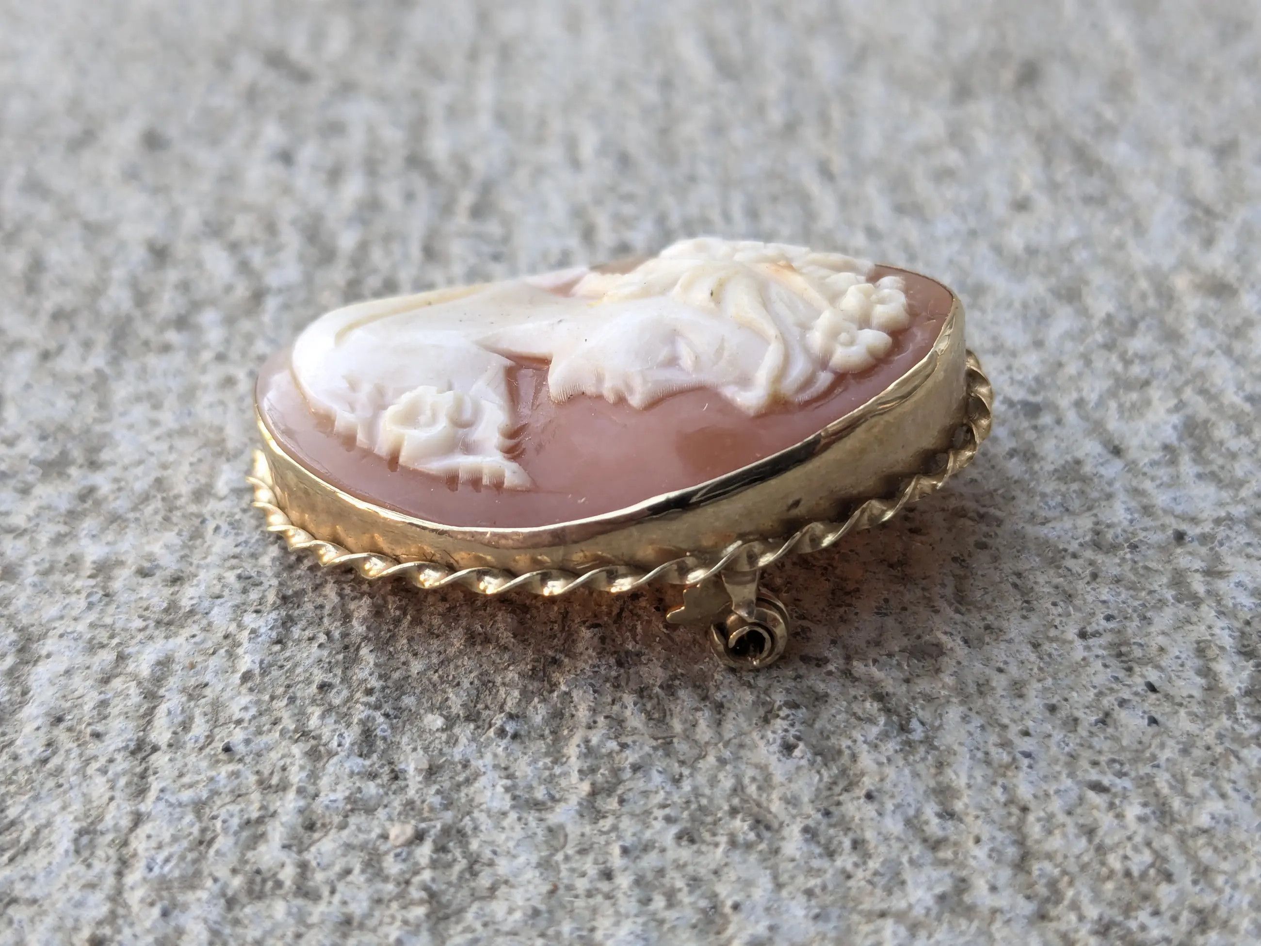 Jewelry 14k Gold Brooch Bust Cameo Antique Vintage Size ONE SIZE - 8 Thumbnail