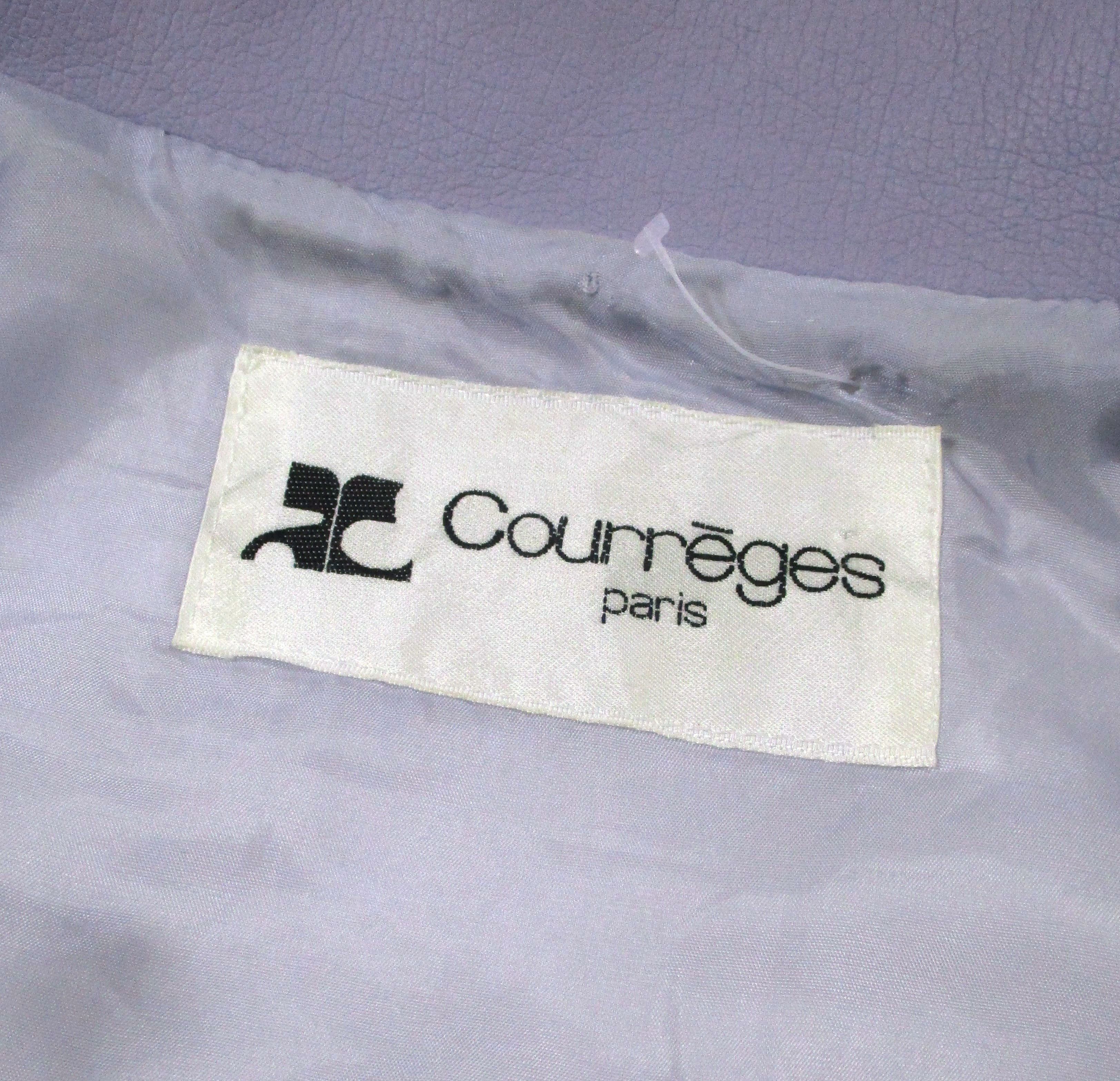 Courreges × Vintage Faux Leather Cropped Jacket Embossed Logo Button Size L / US 10 / IT 46 - 11 Thumbnail
