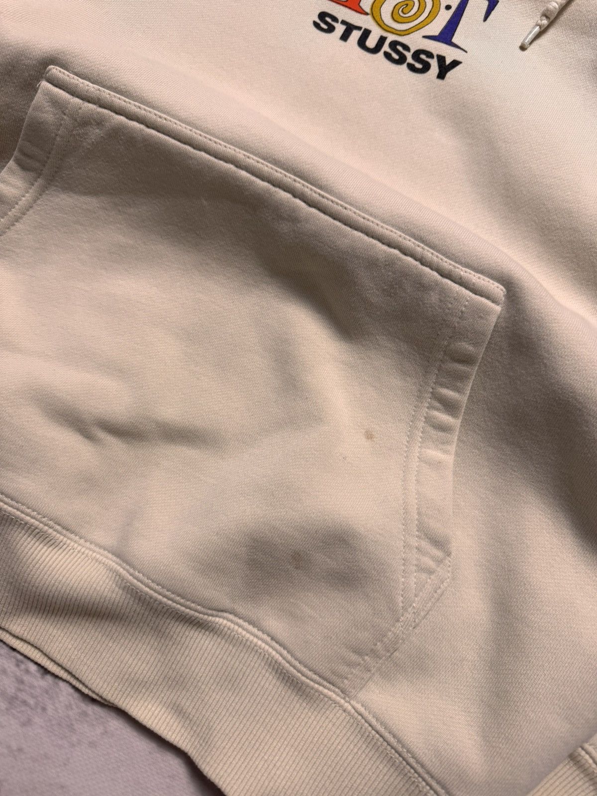 Stussy × Vintage STUSSY CENTER LOGO OVERSIZE BOXY HOODIE Size US M / EU 48-50 / 2 - 4 Thumbnail