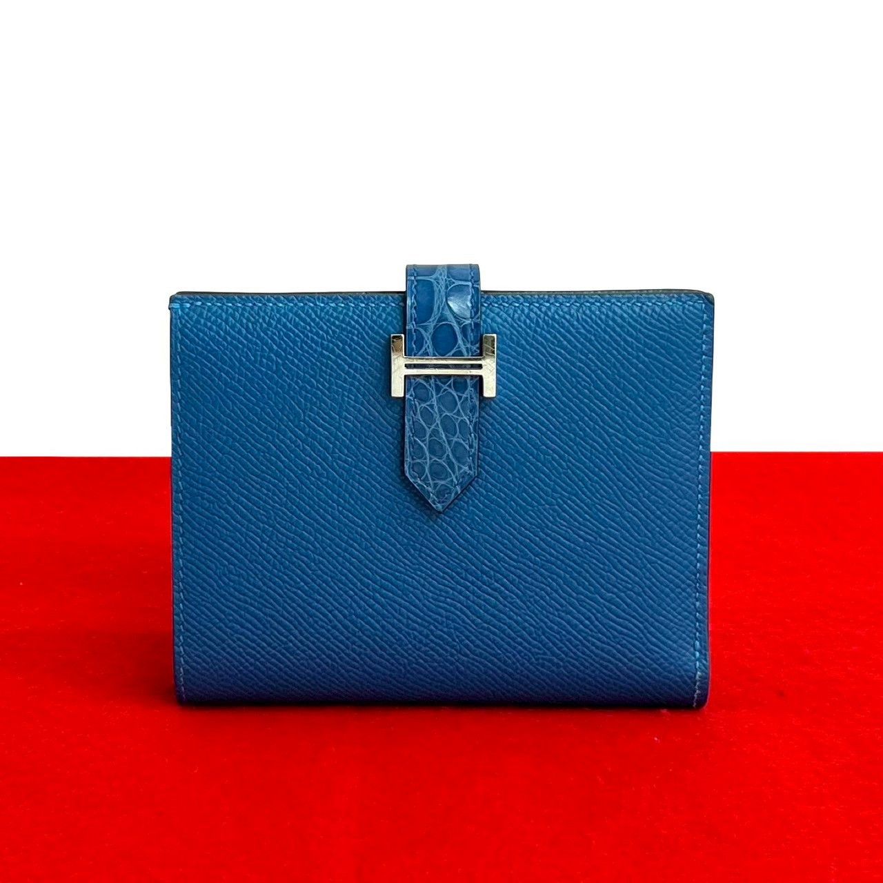Hermes Hermes Hermes Béarn Compact Alligator Veau Epsom Wallet Leather Short Wallet Stamp Z (2021) DUTY FREE for USA Size ONE SIZE - 1 Thumbnail