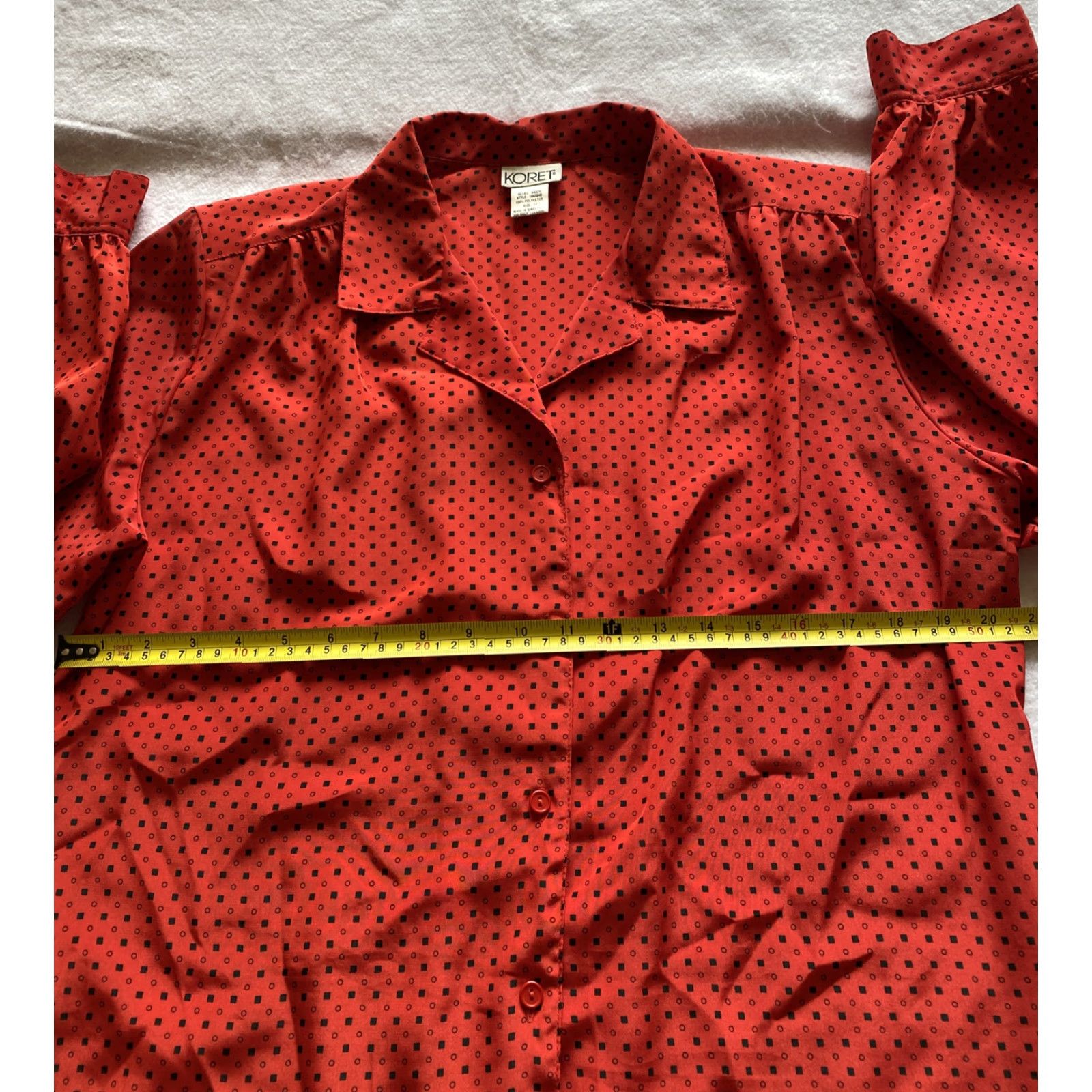 Vintage VINTAGE Koret Button Shirt Women’s 12 Blouse Red Polka Dot Long Balloon Sleeve Collared 90s Chic Womens Size XL / US 12-14 / IT 48-50 - 5 Thumbnail