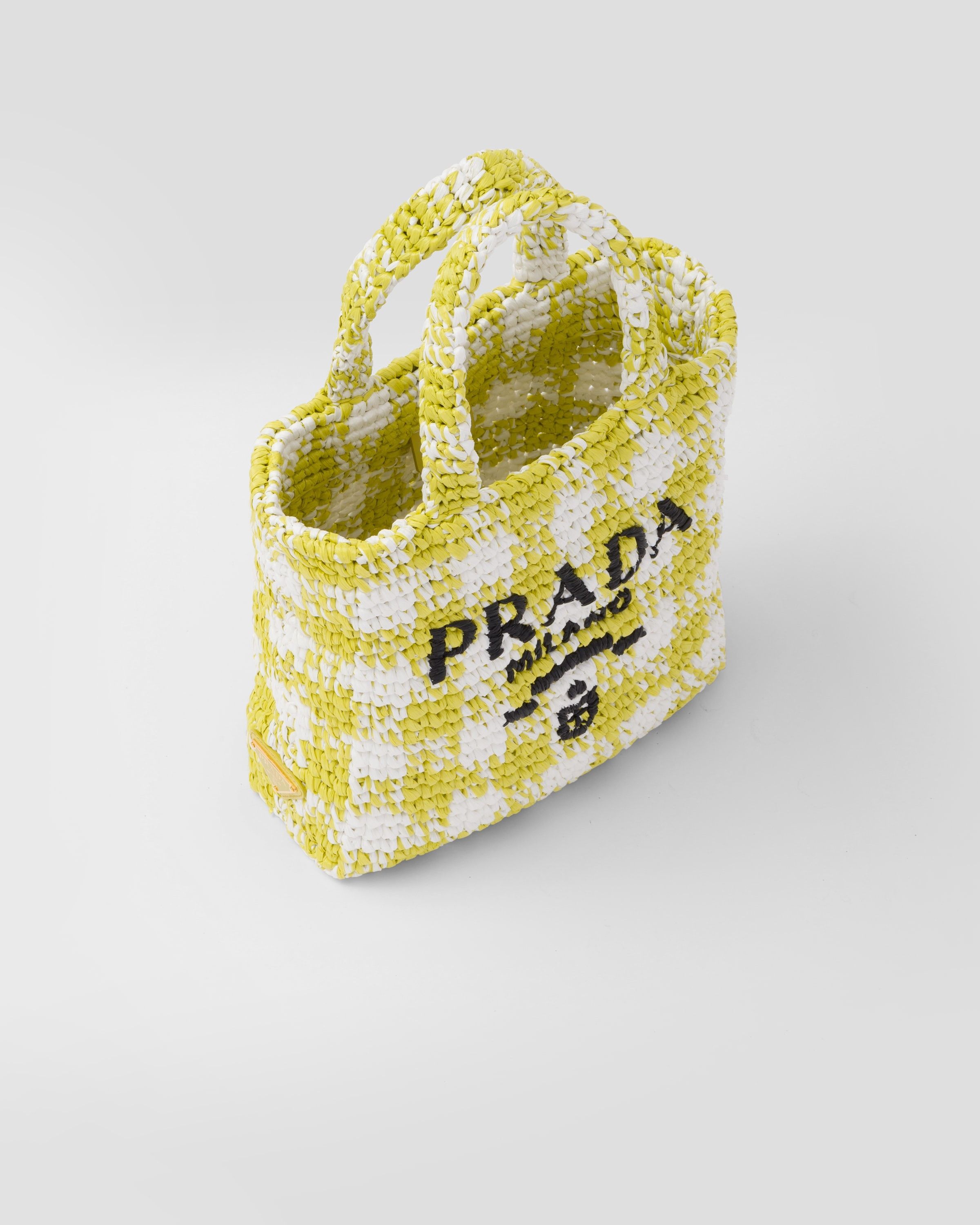 Prada o1la1rc1a0925 Size: OS / Small Crochet Tote Bag Yellow/White Size ONE SIZE - 3 Thumbnail