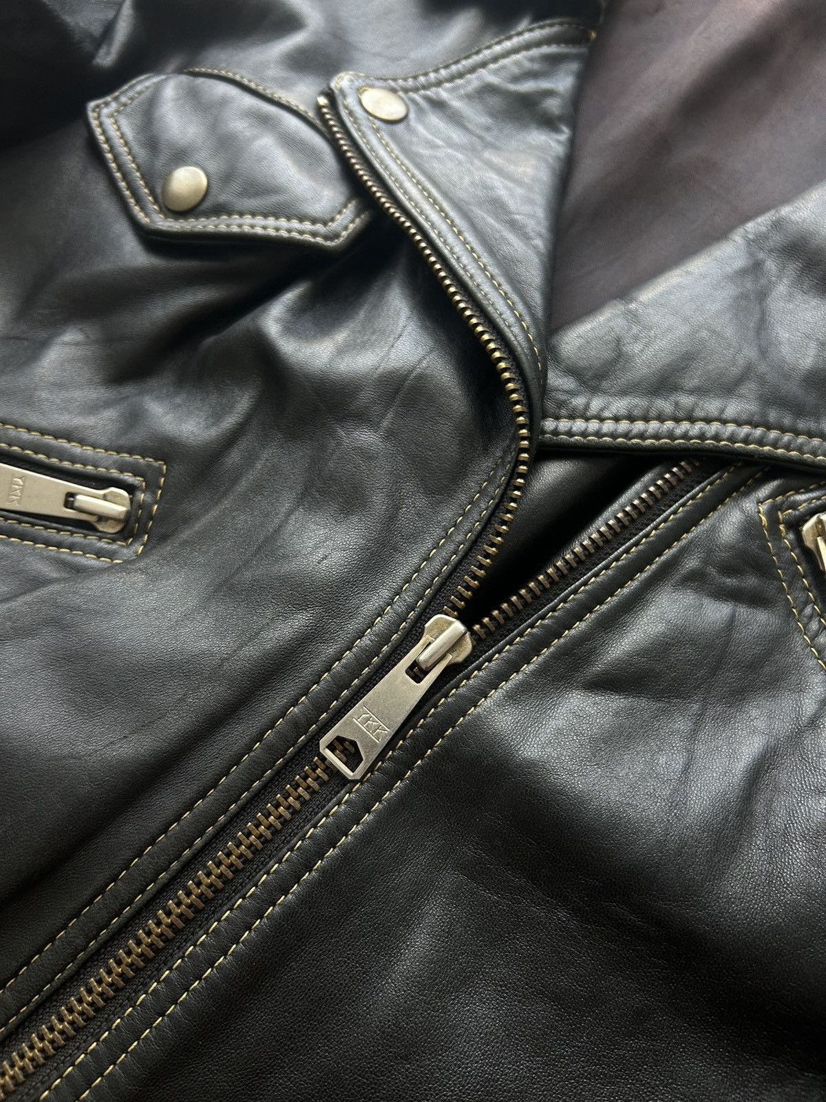Other Vintage Biker Leather jacket mens rare y2k Size US M / EU 48-50 / 2 - 3 Thumbnail