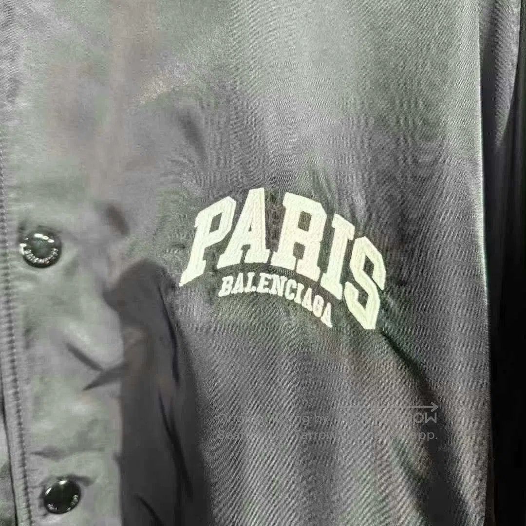 Balenciaga Balenciaga Paris Baseball Jacket in Black. Size US S / EU 44-46 / 1 - 3 Thumbnail