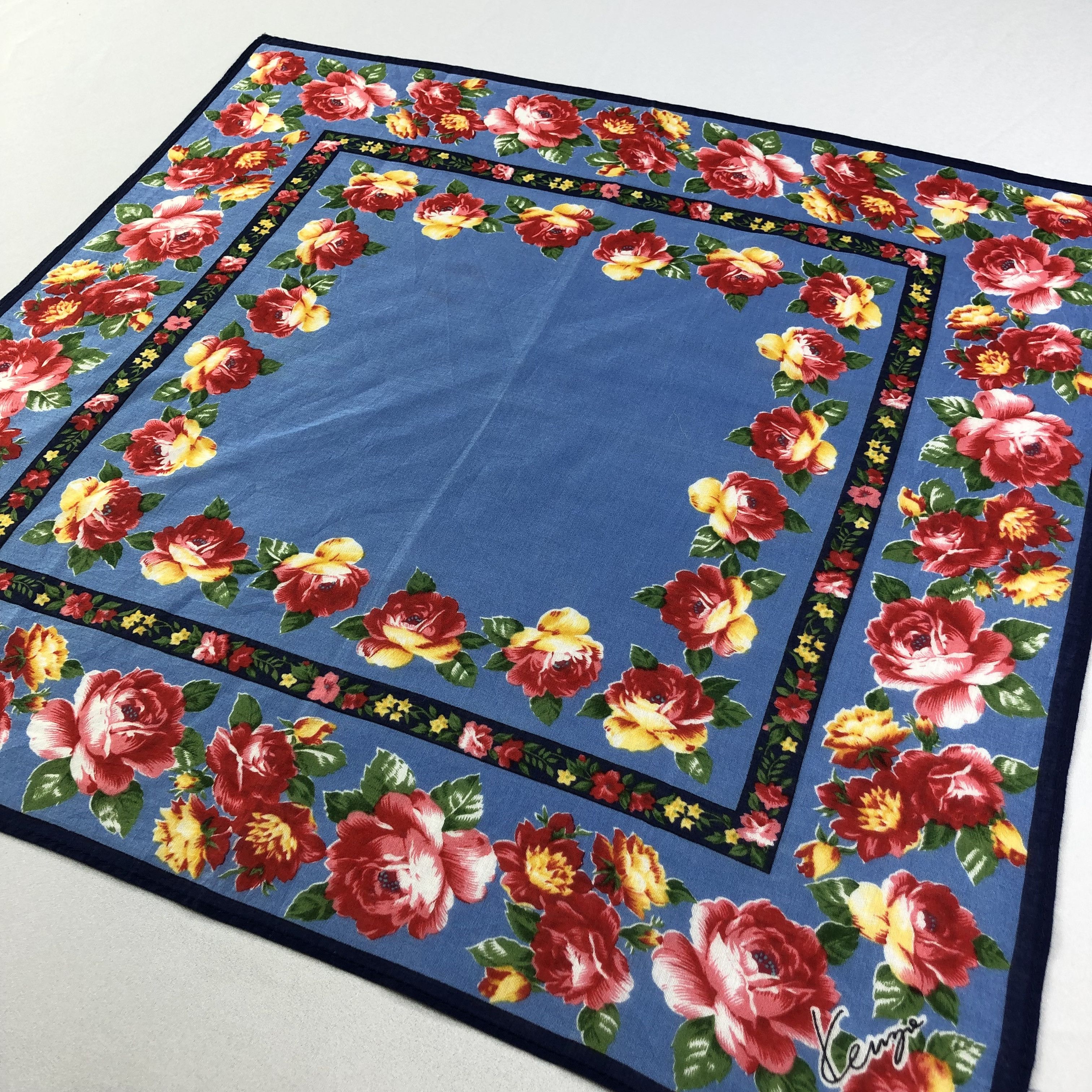 Japanese Brand × Kenzo × Vintage Kenzo Floral Handkerchief Neckerchief Bandana H2180 Size ONE SIZE - 3 Thumbnail
