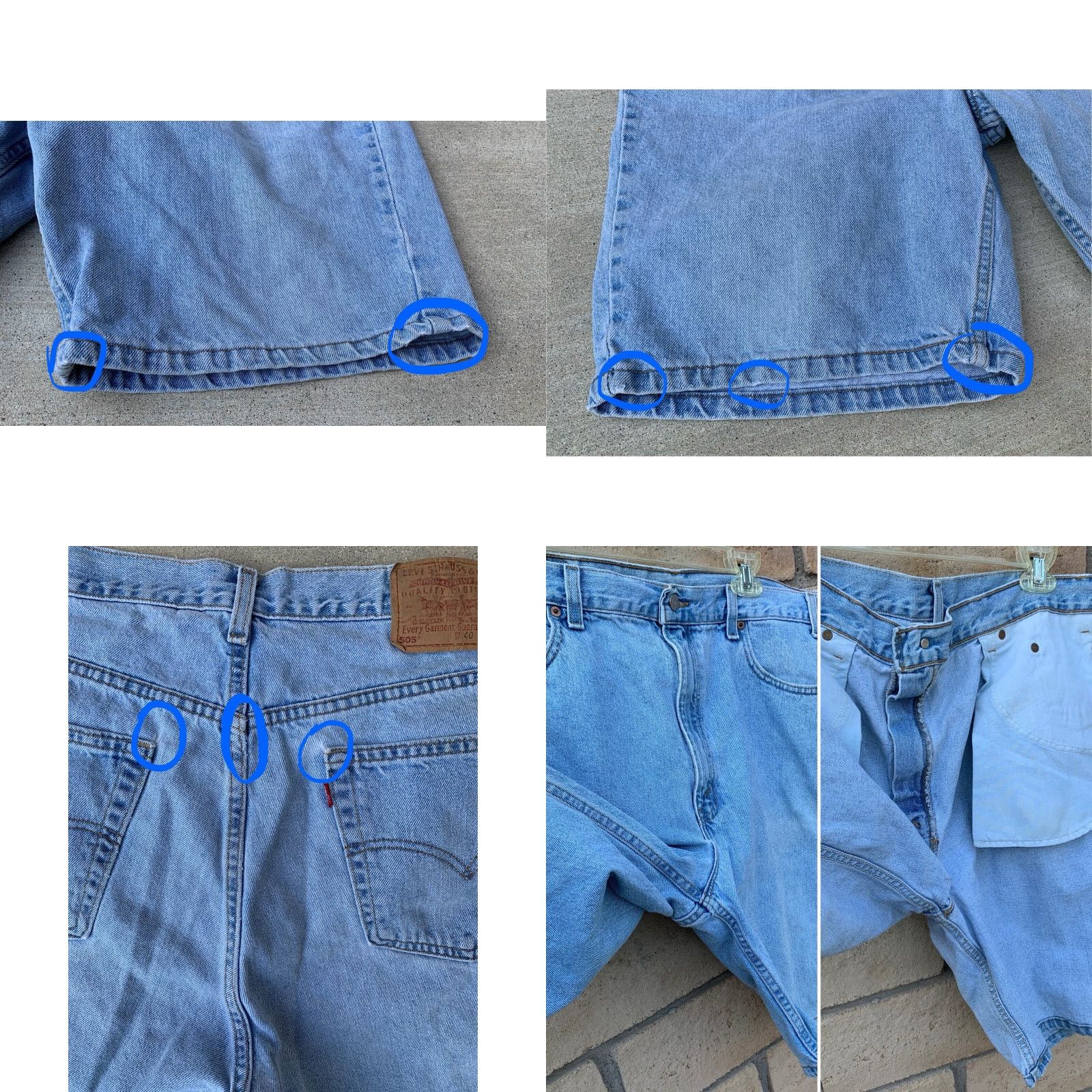 Levi's VINTAGE Levi's 505 Denim Jean Shorts Jorts 90s Made in USA Size 40 Blue Mens 90s Denim, 5-Pocket, Zip, Flat Front, High Rise, Inseam 9.5" Size US 40 / EU 56 - 9 Thumbnail