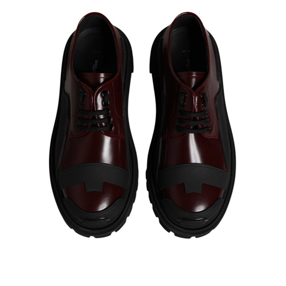 Dolce & Gabbana Dolce & Gabbana Red Leather Lace Up Trekking Dress Shoes Size US 6 / EU 39 - 3 Thumbnail