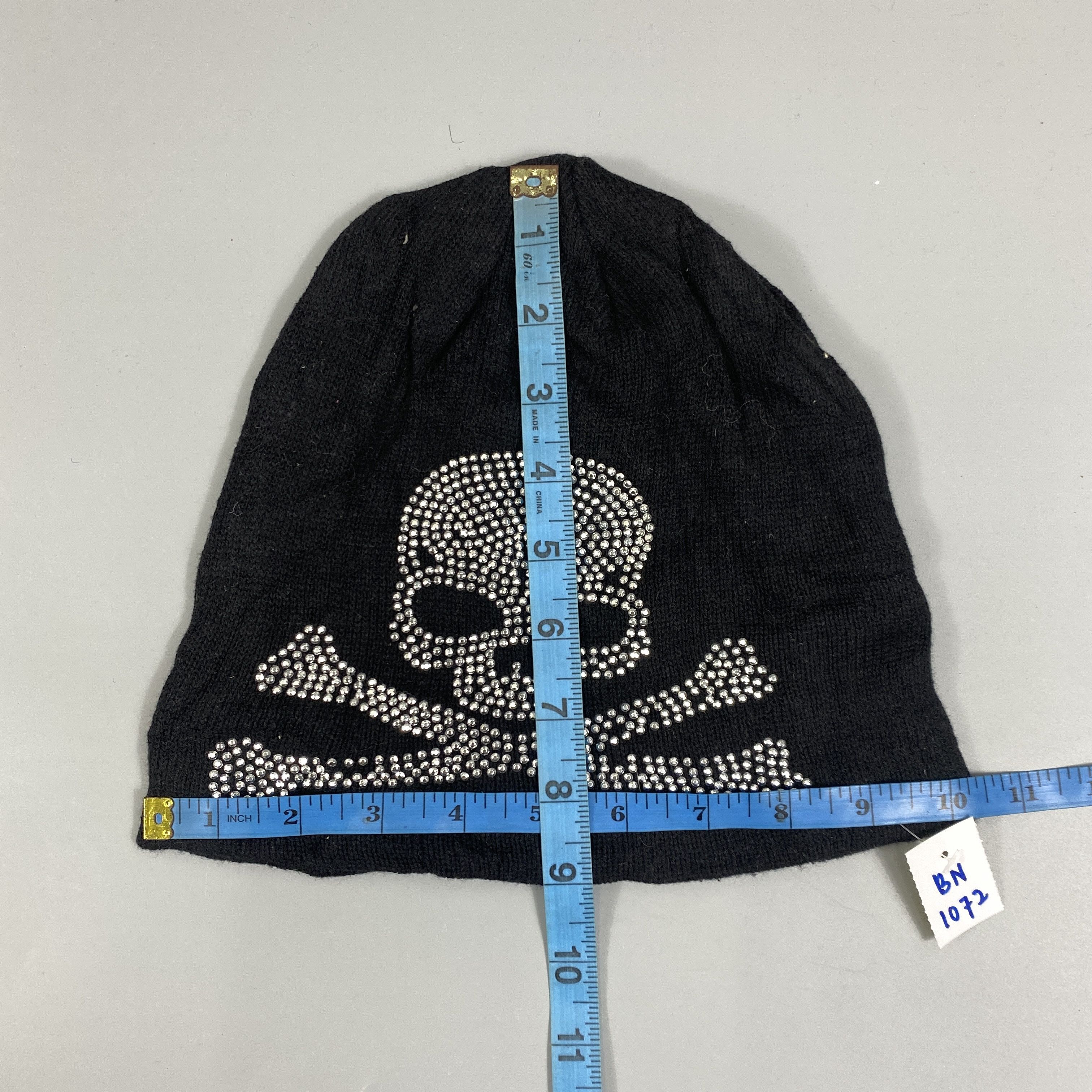 Japanese Brand Skull Diamond Slouchy Beanie Hat -BN1072 Size ONE SIZE - 5 Thumbnail