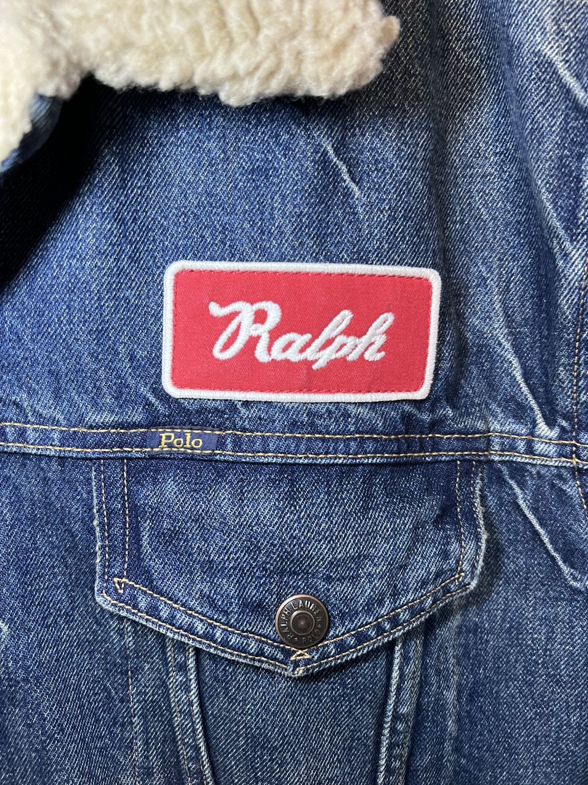 Polo Ralph Lauren Vintage Polo Ralph Lauren sherpa lined patch denim jacket Size US XL / EU 56 / 4 - 5 Thumbnail