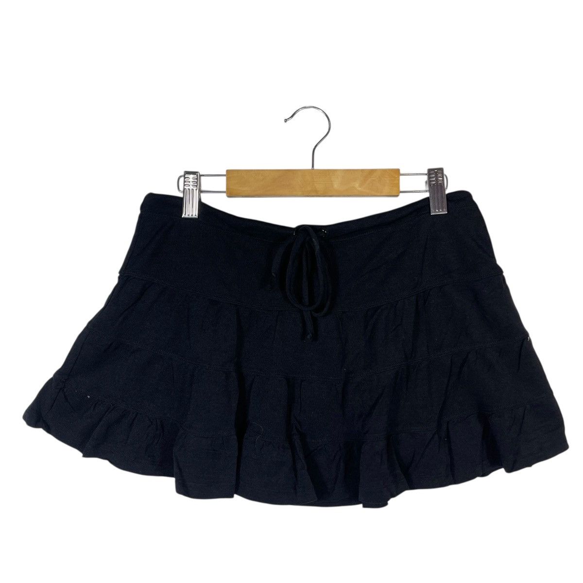 Body Glove Body Glove Y2K Black Ruffle Mini Skirt Low Rise Stretch Swim Size 29" - 1 Thumbnail