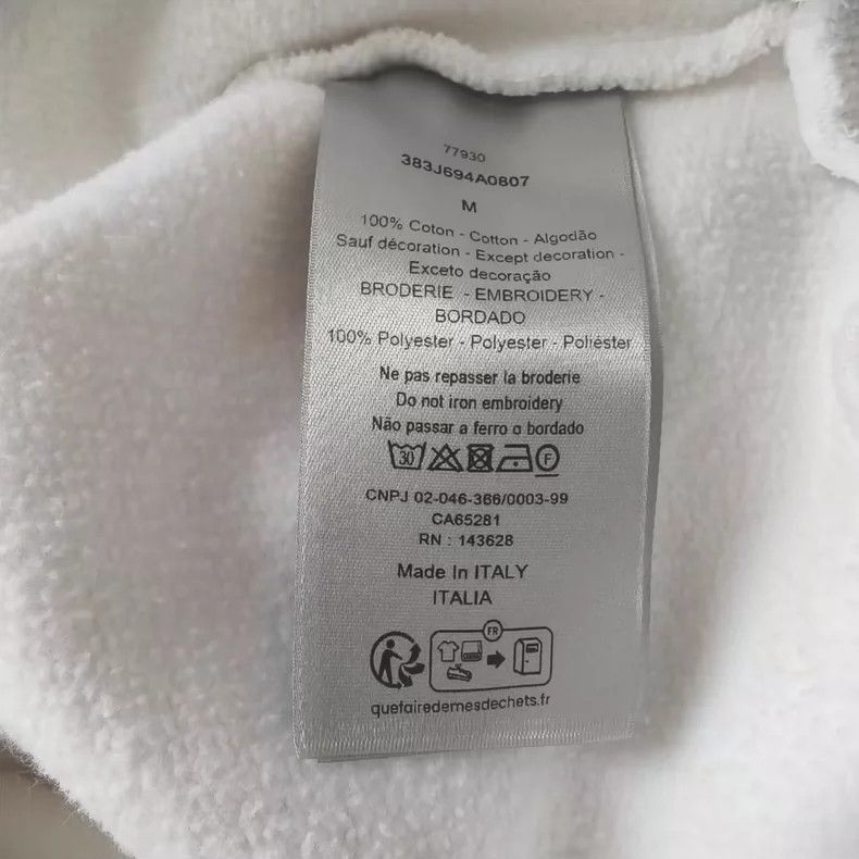 Dior Dior DIOR Long Sleeve White Pullover Sweatshirt-2507 Size US M / EU 48-50 / 2 - 4 Thumbnail