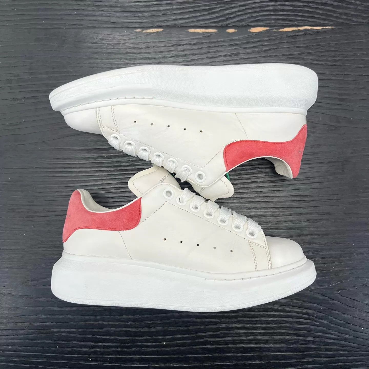 Alexander McQueen McQueen Women's White & Pink Suede Shoes Size 37.5 Size US 7 / IT 37 - 2 Thumbnail