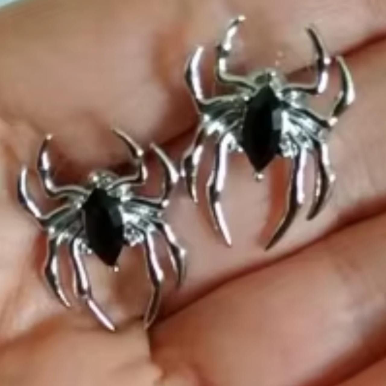 Other Gothic Retro Old Spider Zircon Earrings Size ONE SIZE - 2 Thumbnail