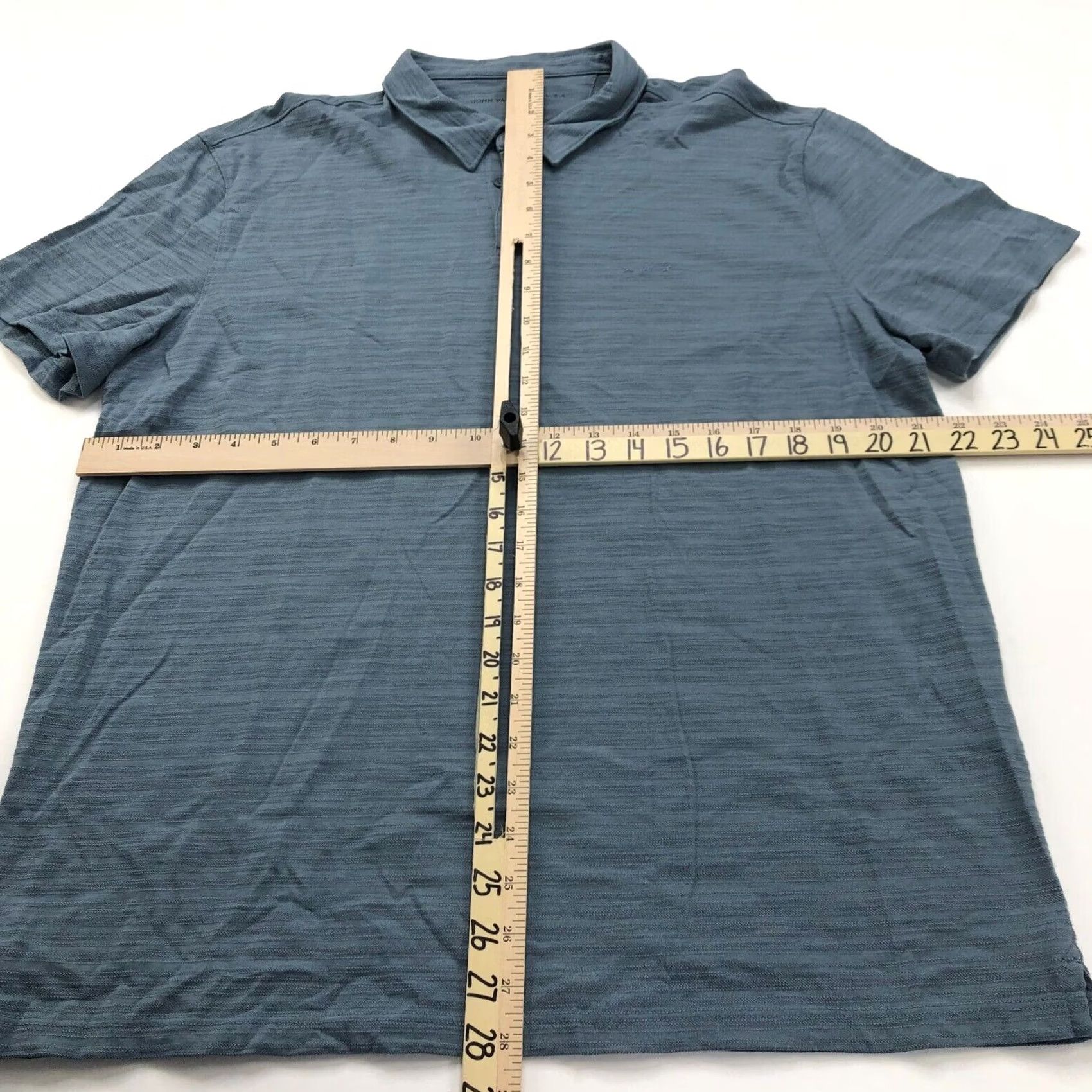 John Varvatos VINTAGE John Varvatos XL Gray SS Stretch Button Polo Striped Casual Shirt Size US XL / EU 56 / 4 - 3 Thumbnail