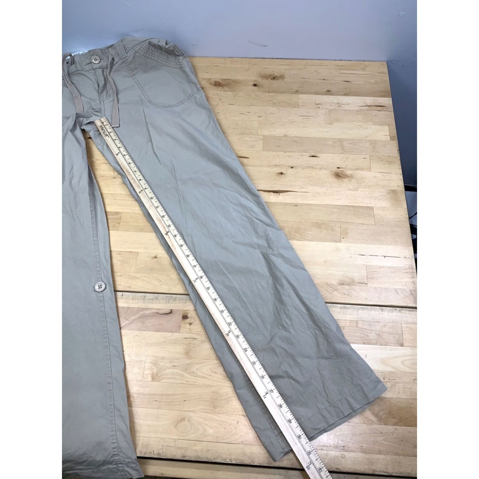 Vintage VINTAGE B.U.M. Equipment Pants Women 6 Tan Drawstring Roll Up Pockets Casual 13155 Size 28" / US 6 / IT 42 - 6 Thumbnail