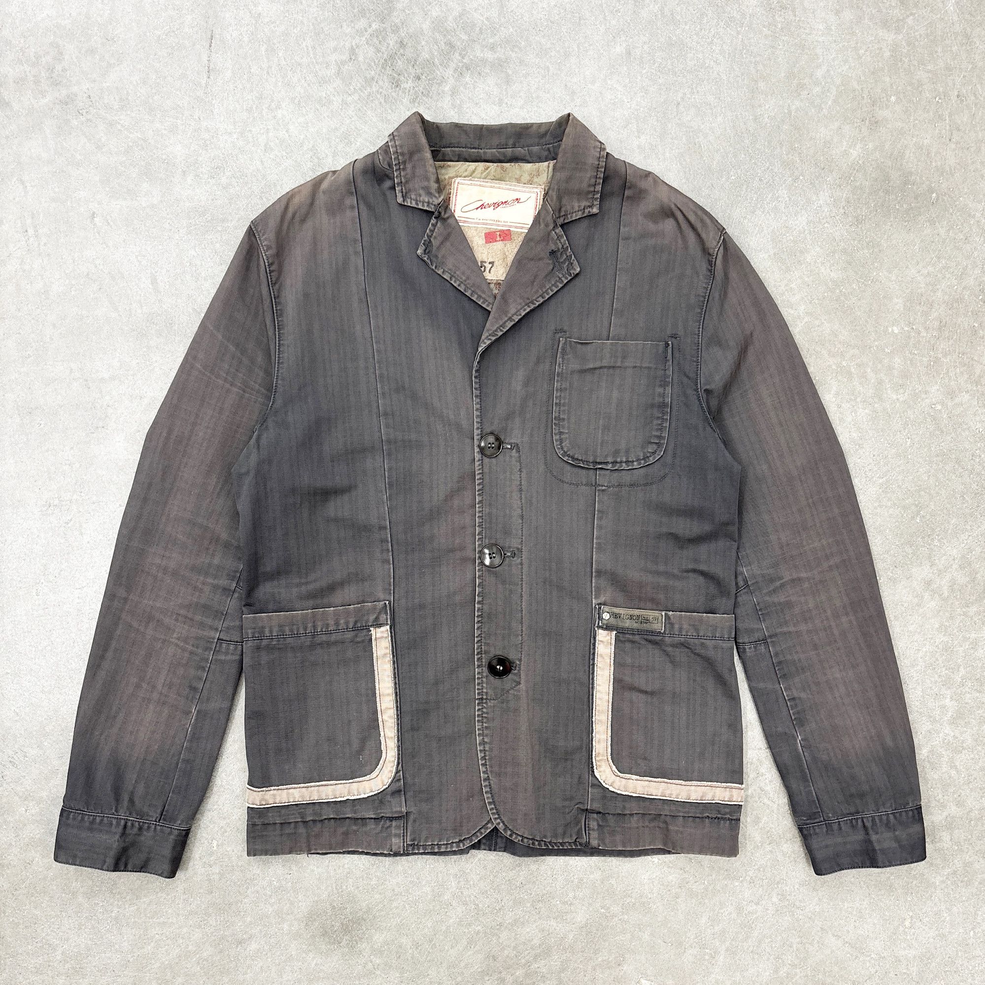 Vintage Chevignon Herringbone Chore Coat Work Jacket - Main Image