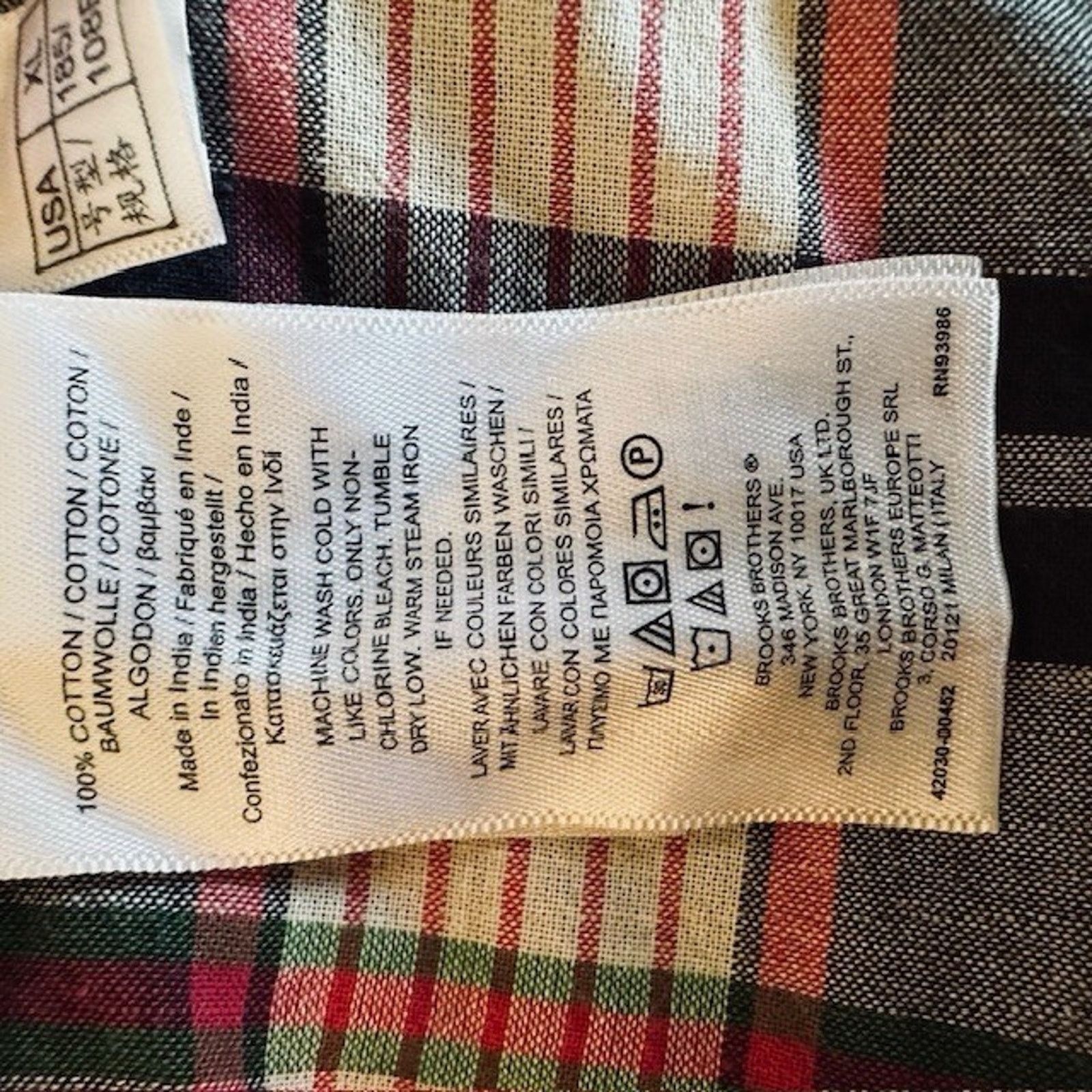 Brooks Brothers Brooks Brothers Red Fleece XL Button Shirt Red Plaid Cotton Size US XL / EU 56 / 4 - 14 Thumbnail