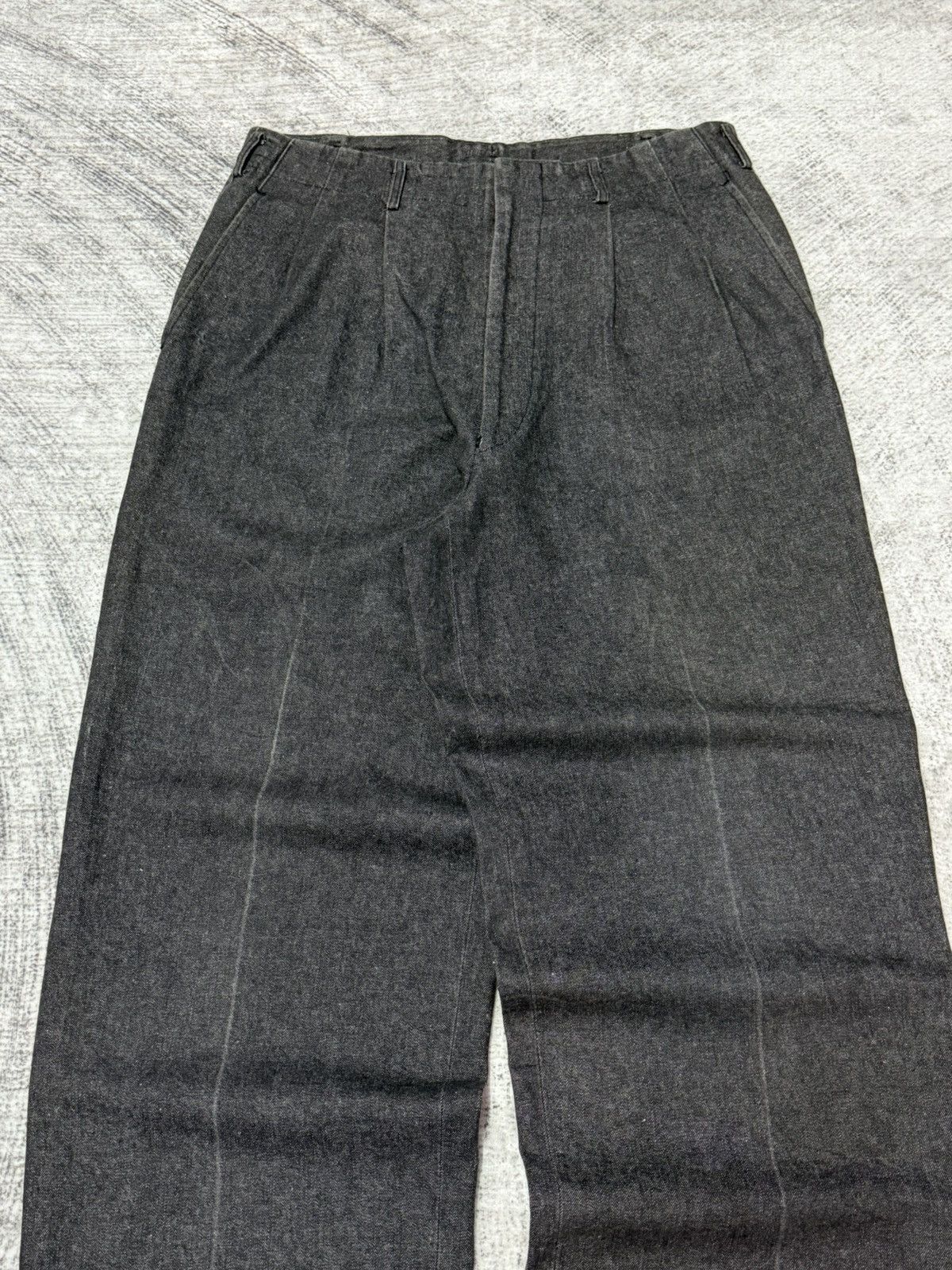 Creighton × Japanese Brand × Vintage 50s 60s Creighton Selvedge Pleated High Waist Baggy Jeans Size US 31 - 9 Thumbnail